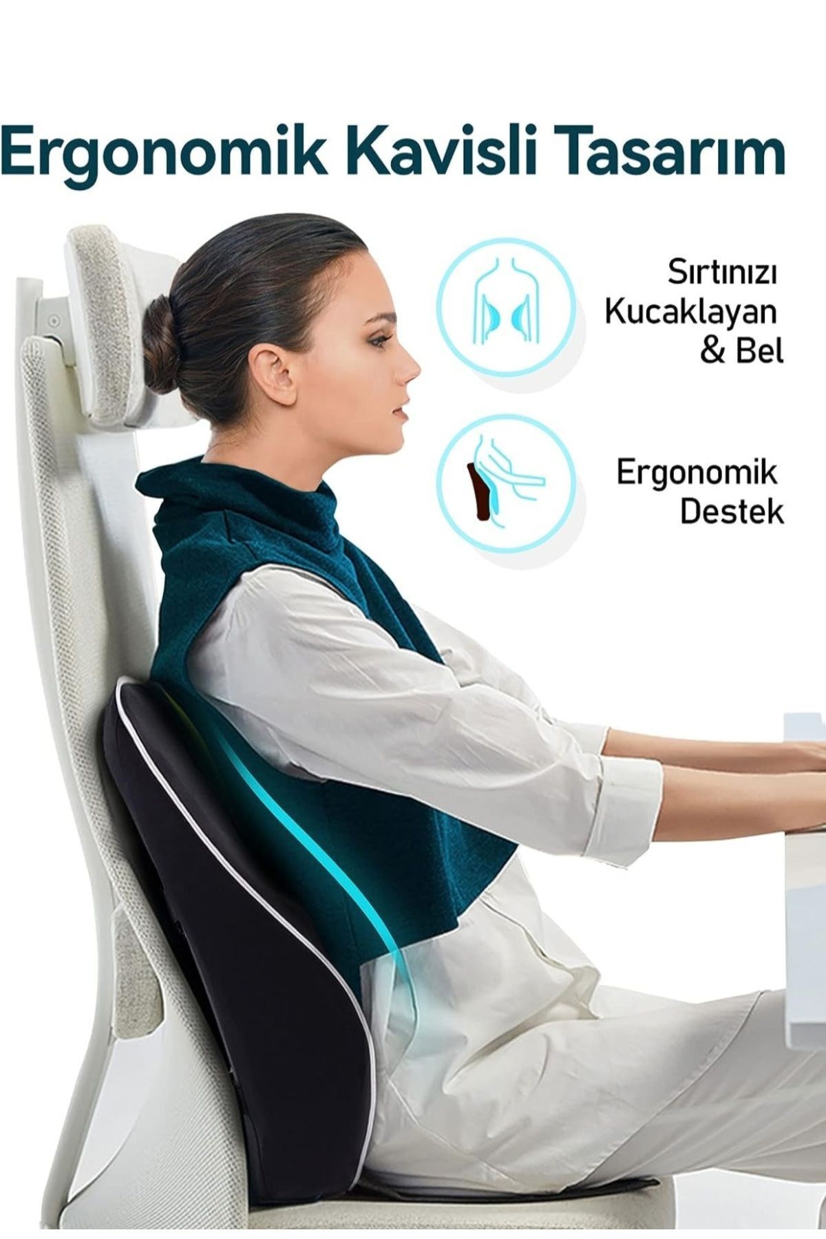Genel Markalar Visko Ortopedik Yeni Nesil Sandalye Sırt Minderi Sırt Dayama Koltuk Minderi Sırt Destek Yastık