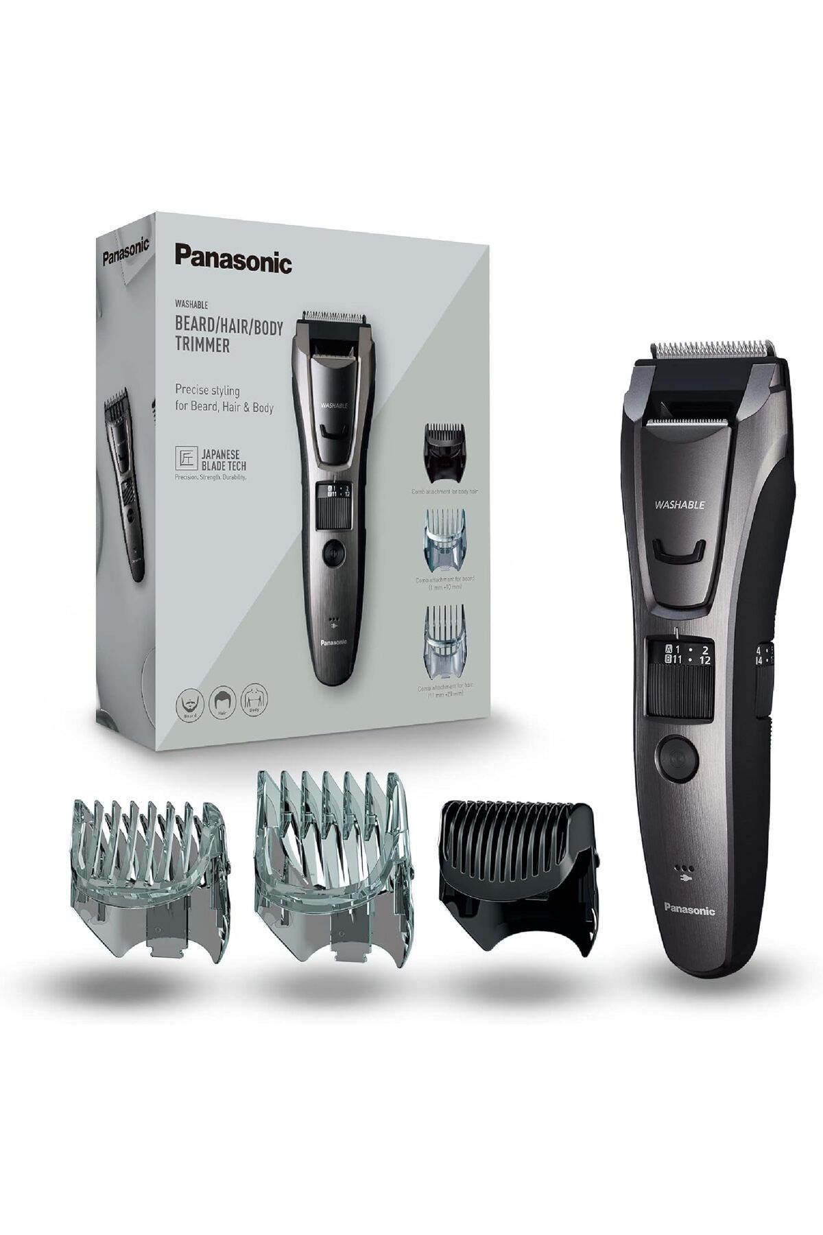 Panasonic ER-GB80-H503 3'ü1 Arada Çoklu Düzeltici Sakal Saç Vücut geri çekilebilir düzeltici 40 Ayar