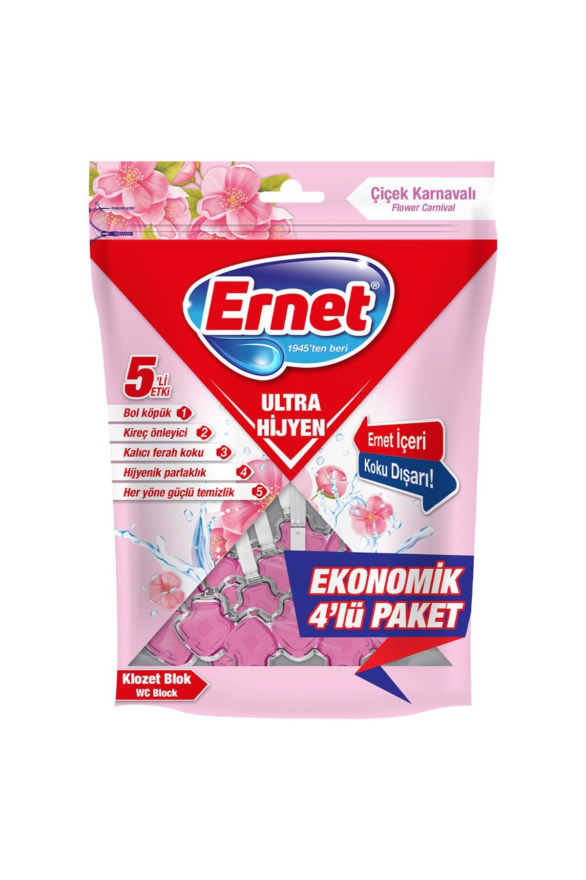 Ernet Ultra Hijyen Çiçek Karnavalı Klozet Blok 4x50g