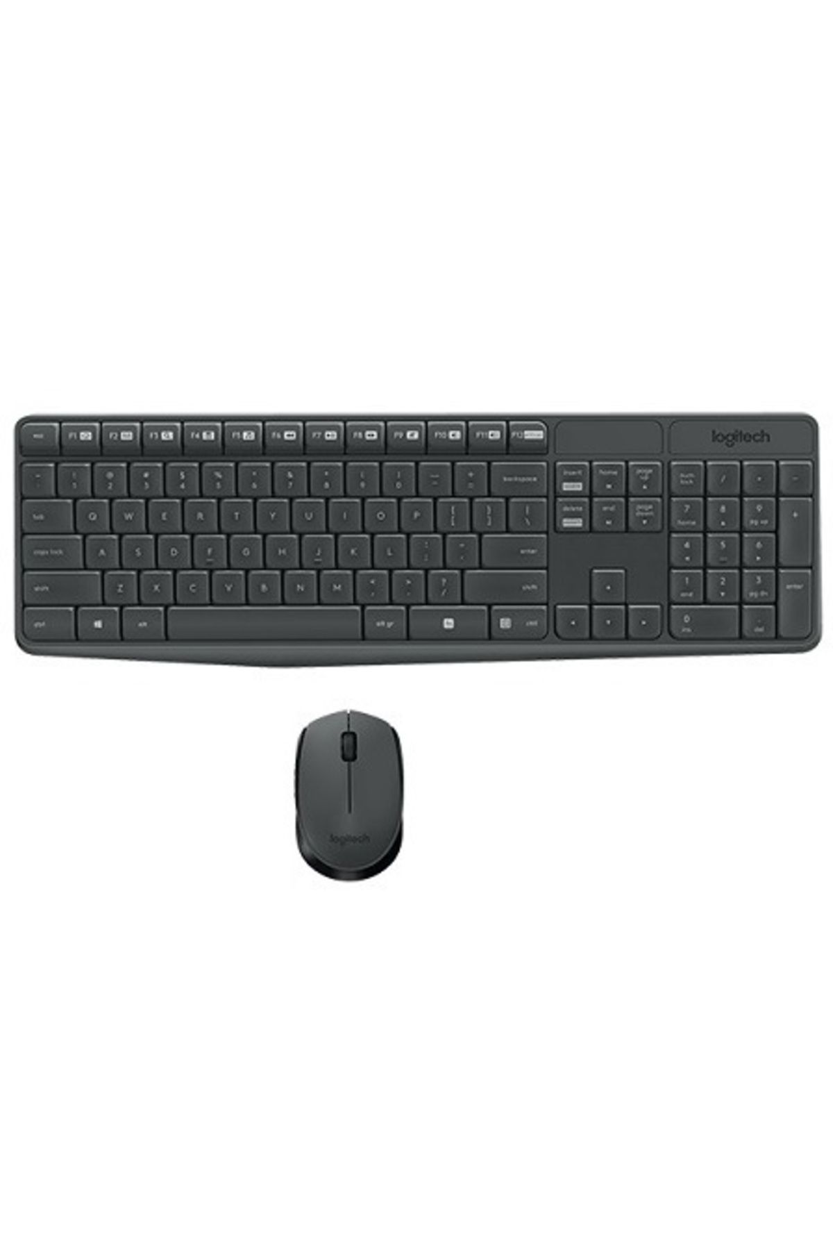 logitech MK235 Kablosuz Klavye Mouse Set Gri USB Türkçe Q