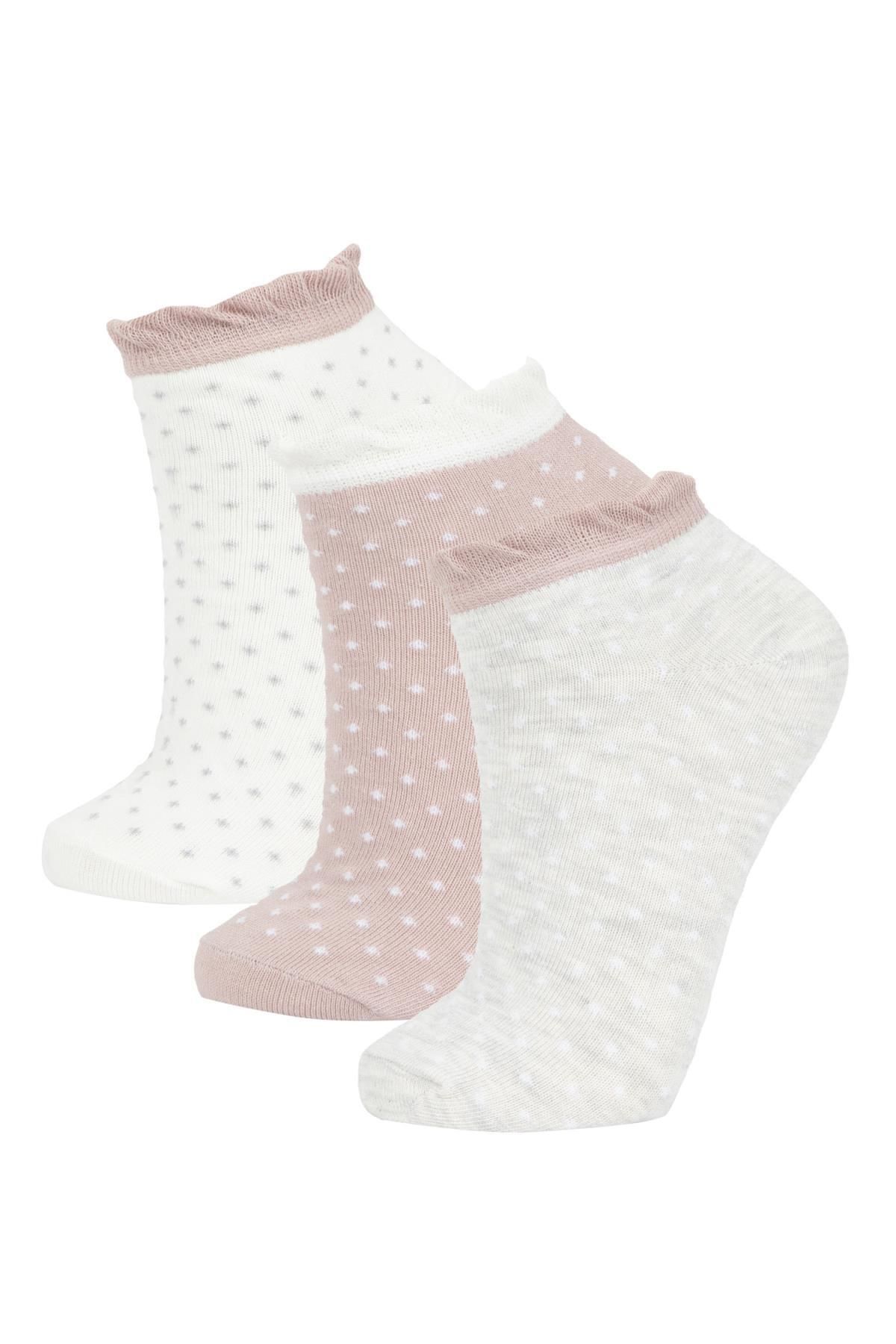 Defacto Kadın 3lü Pamuklu Patik Çorap B6040AXNS