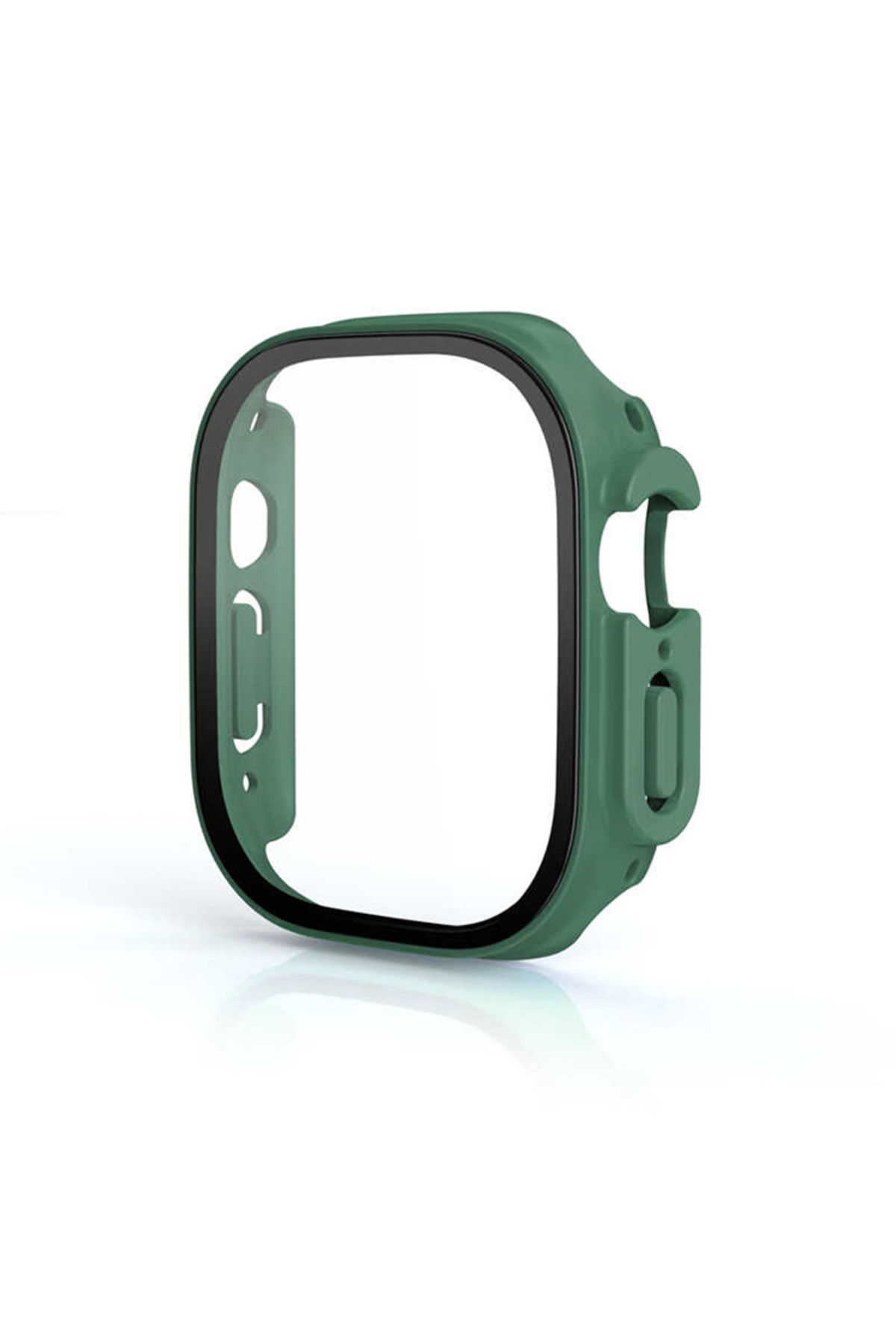 Gpack Apple Watch Ultra 2 Kasa Ve Ekran 360 Derece Koruma Sert Silikon Gard 19 Koyu Yeşil