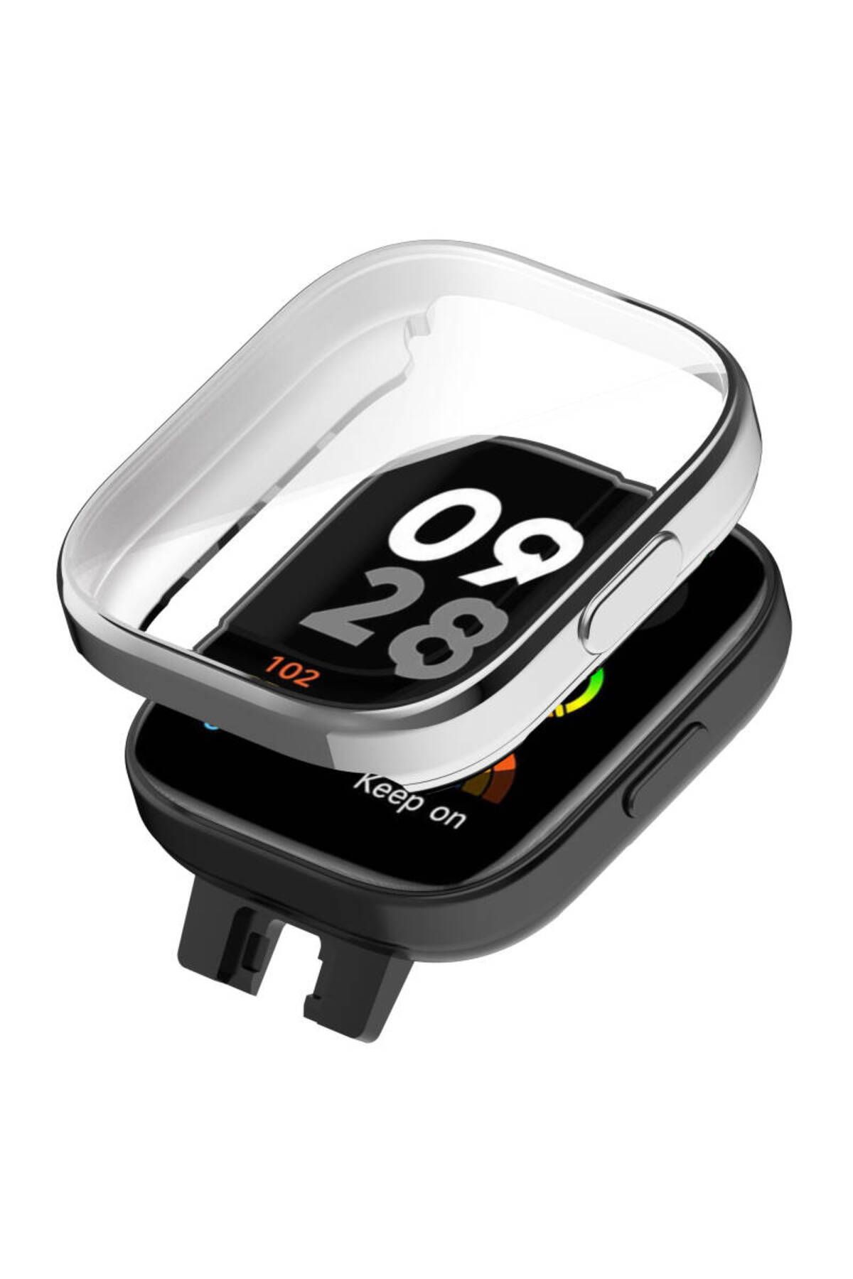 Gpack Xiaomi Redmi Watch 3 Kordon Önü Kapalı Renkli Silikon Gard 30 Gümüş