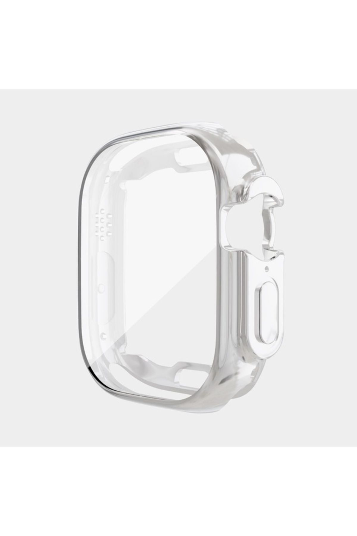 Gpack Apple Watch Ultra 2 Kordon Önü Kapalı Renkli Silikon Gümüş