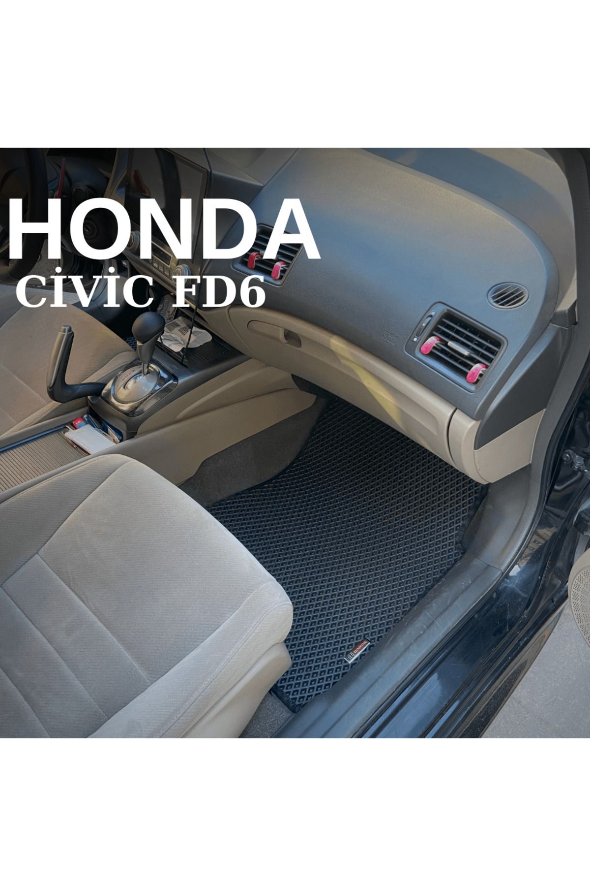 pascar Honda Civic FD6 araca özel yeni nesil  akıllı oto paspas (siyah)