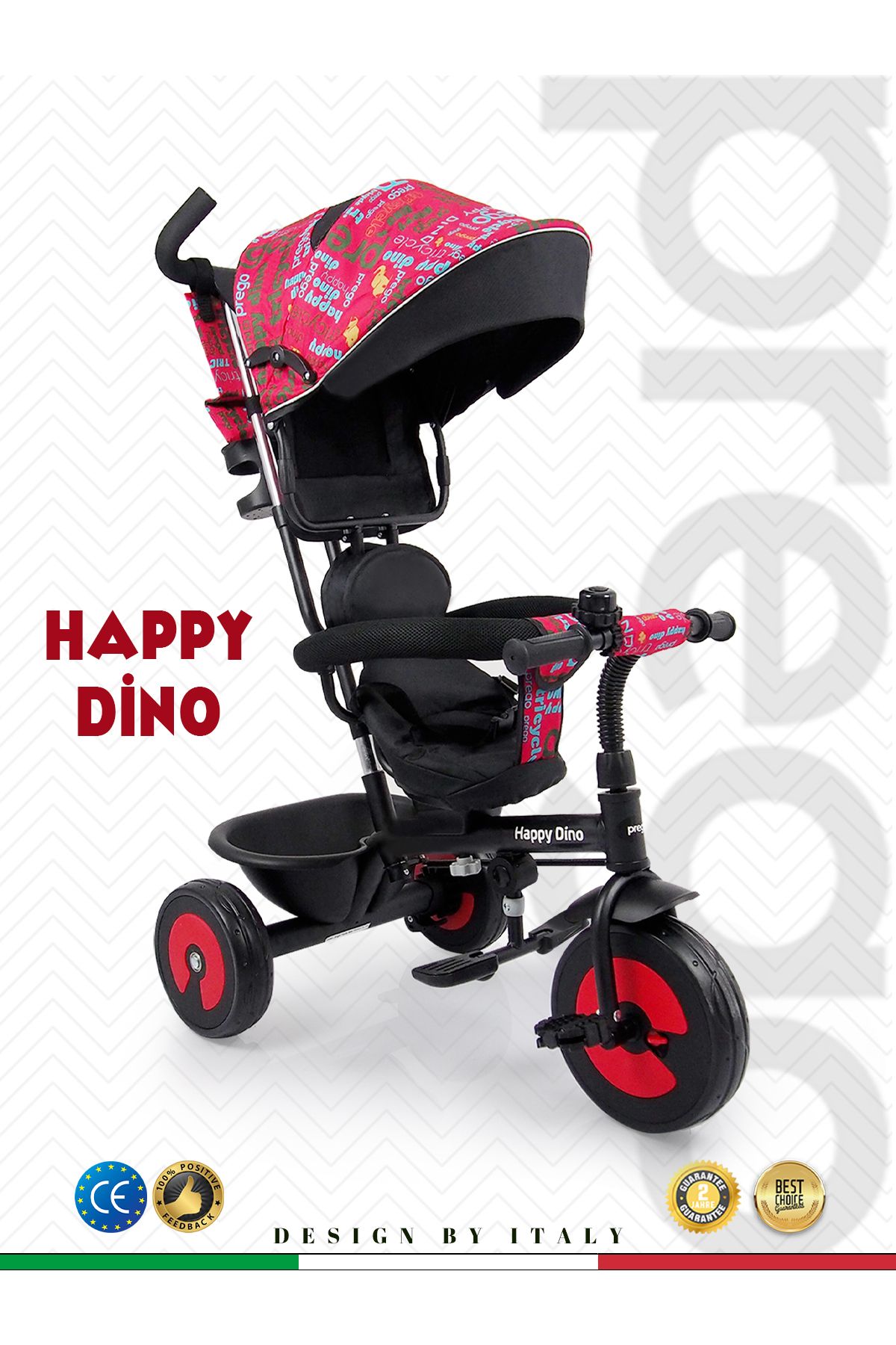 Prego Happy Dino Kırmızı Çocuk Bisikleti T307