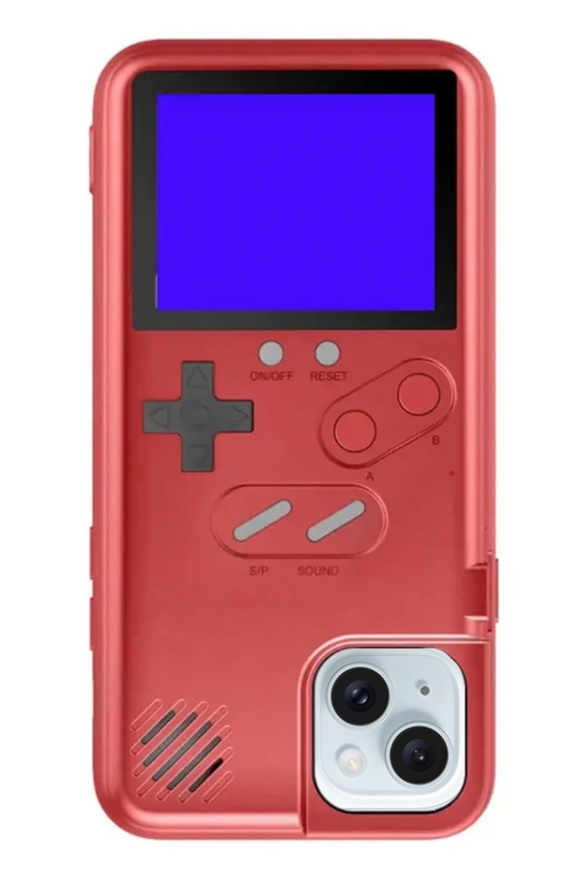 Eiroo iPhone 13 Oynanabilir Tetris Gameboy Kırmızı Telefon Kılıfı