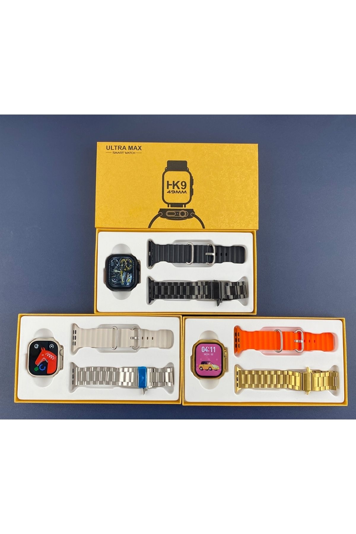 Teknolojimburada Üstün Kalitesiyle Watch Hk9 Ultra Max Pro Gümüş Renkli Akıllı Saat