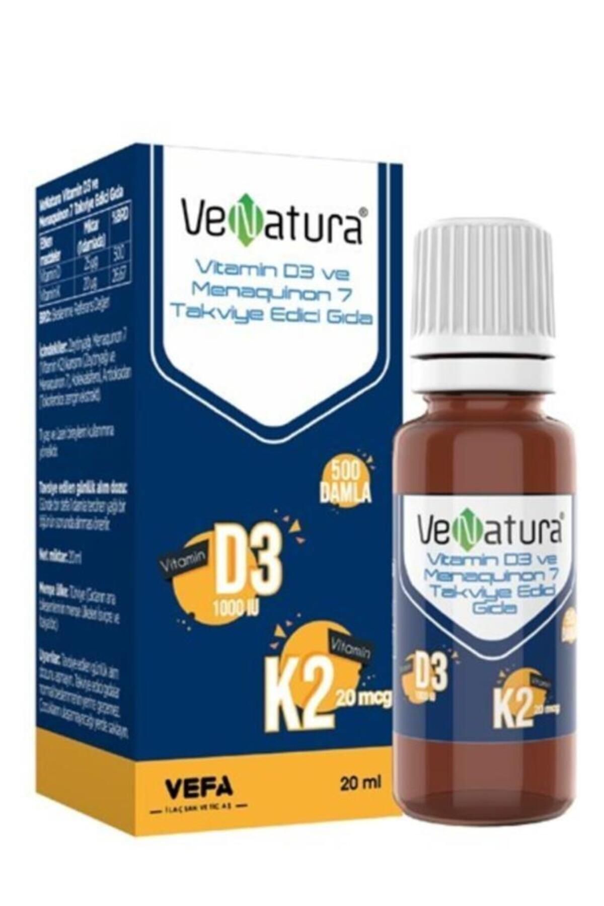Venatura Vitamin D3 K2 (MENAKUİNON 7) Damla 20 ml