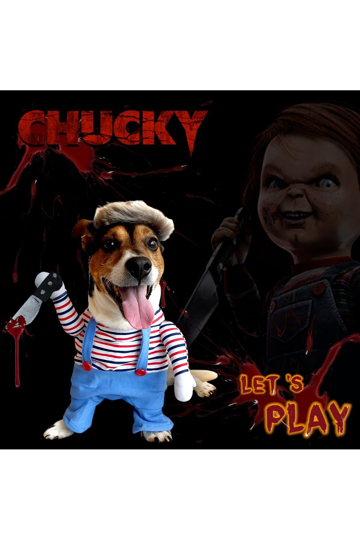 Sosyal Patiler Katil Bebek Chucky Köpek Kostümü