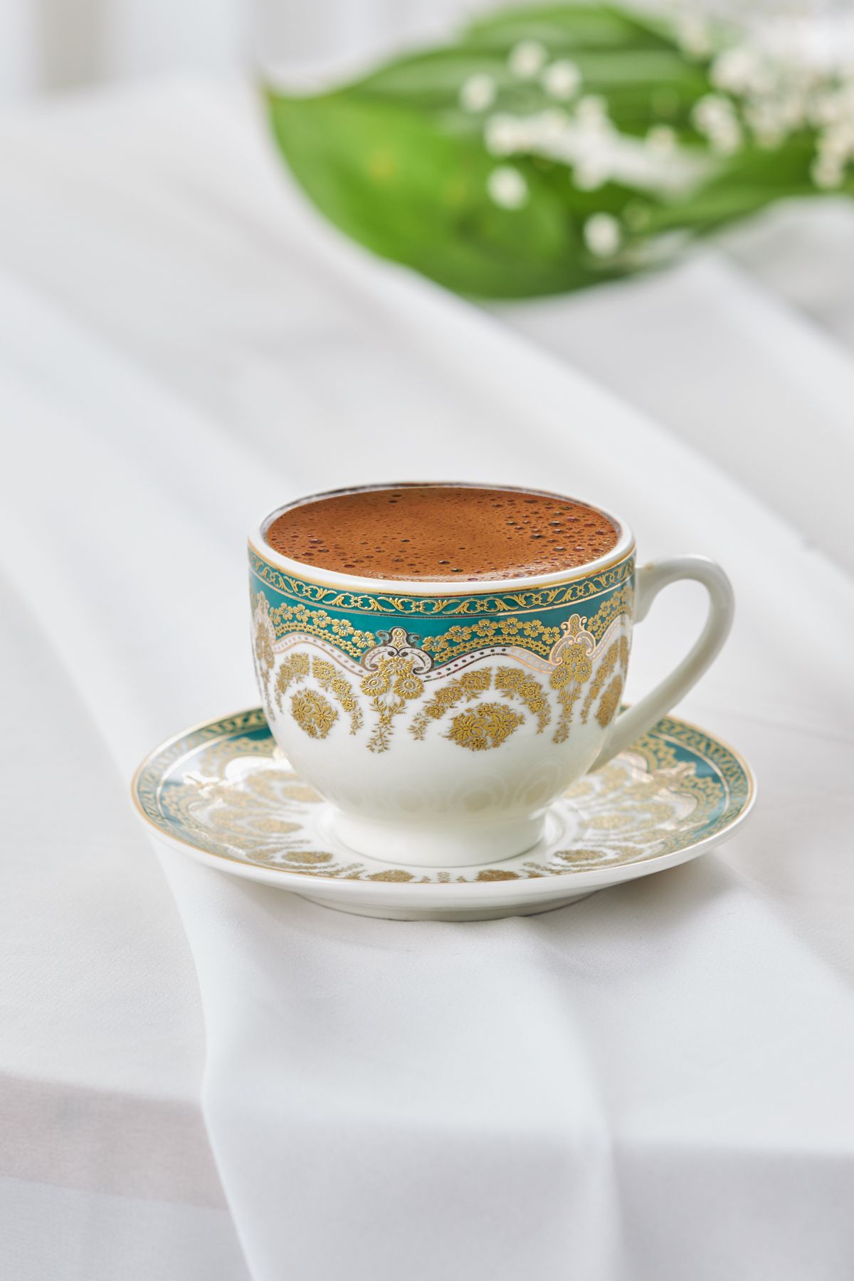 Karaca Zen Yeşil 6 Kişilik Kahve Fincan Takımı 90 ml