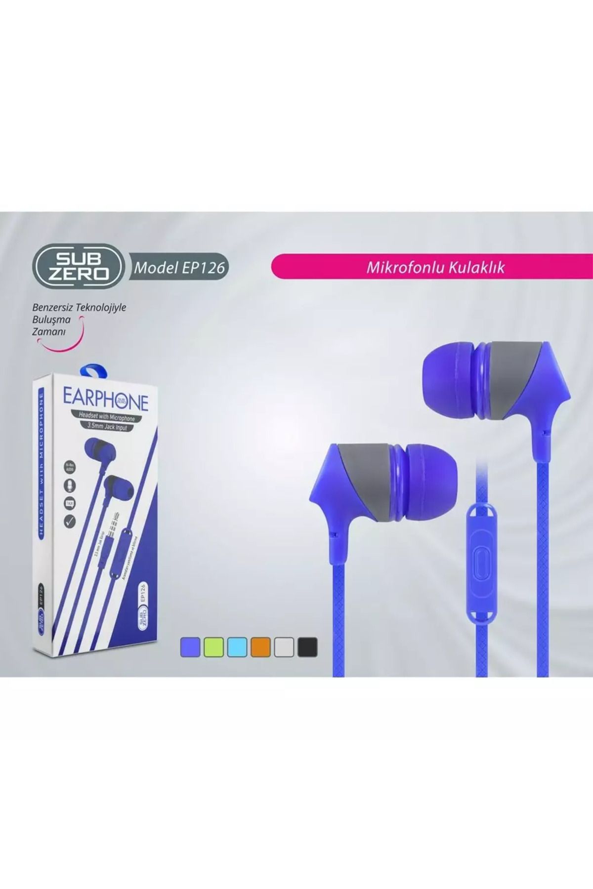 Subzero EP126 Renkli Mikrofonlu Kablolu Kulaklık