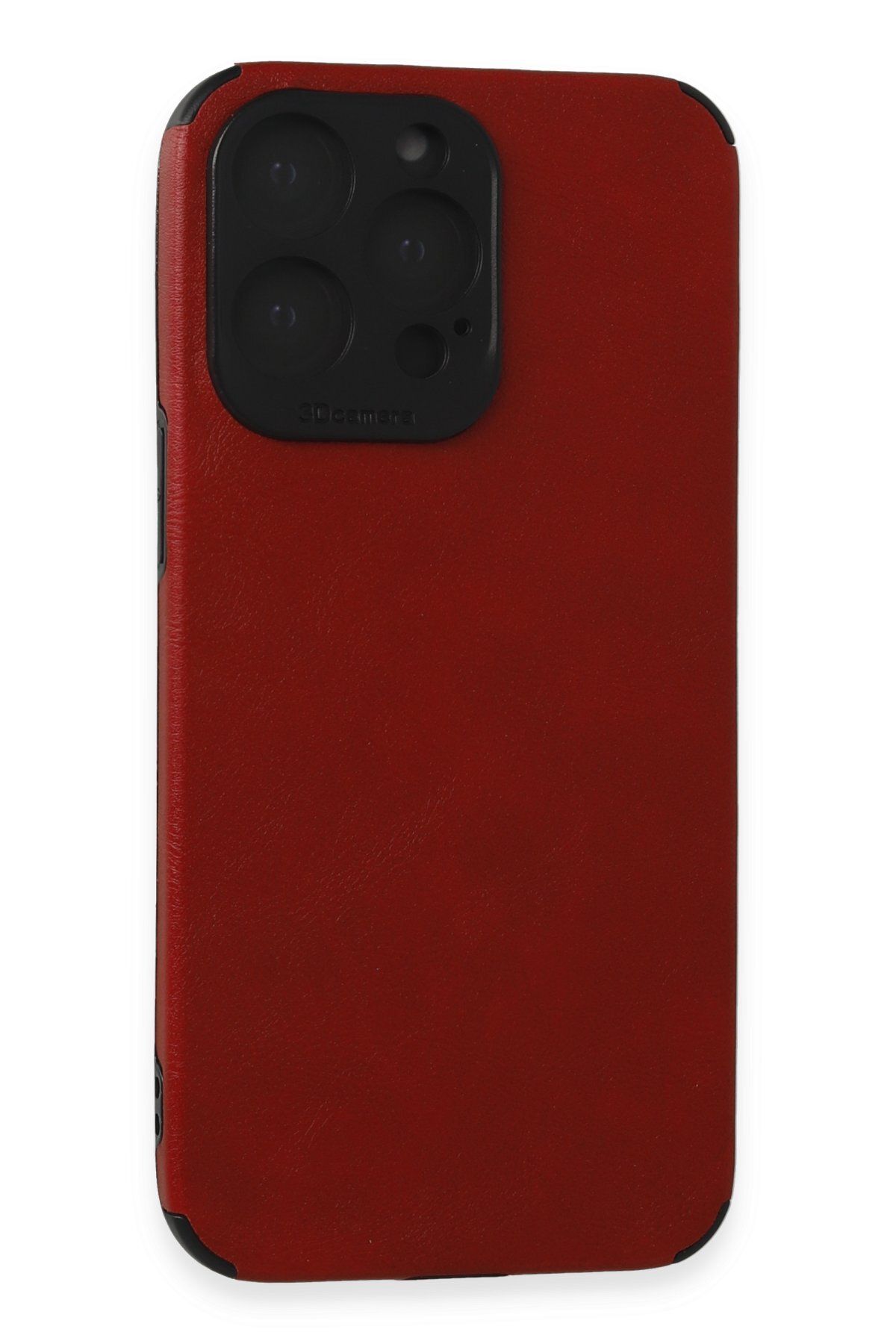 AQUA AKSESUAR iPhone 15 Pro Max Uyumlu Deri Tasarımlı 3D Kamera Korumalı  Pastel Renkli Silikon Kılıf
