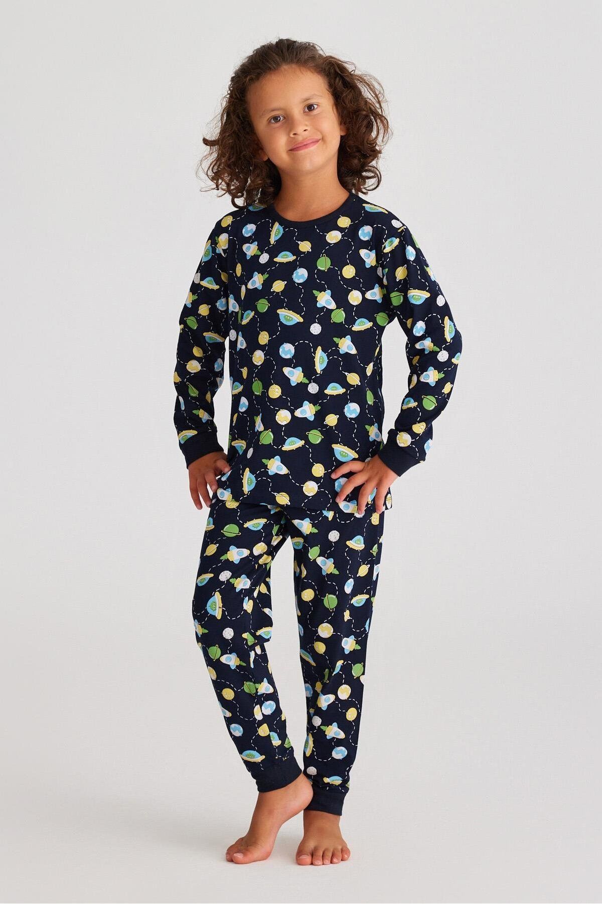 Katia & Bony Space Erkek Çocuk Pijama Takımı Lacivert