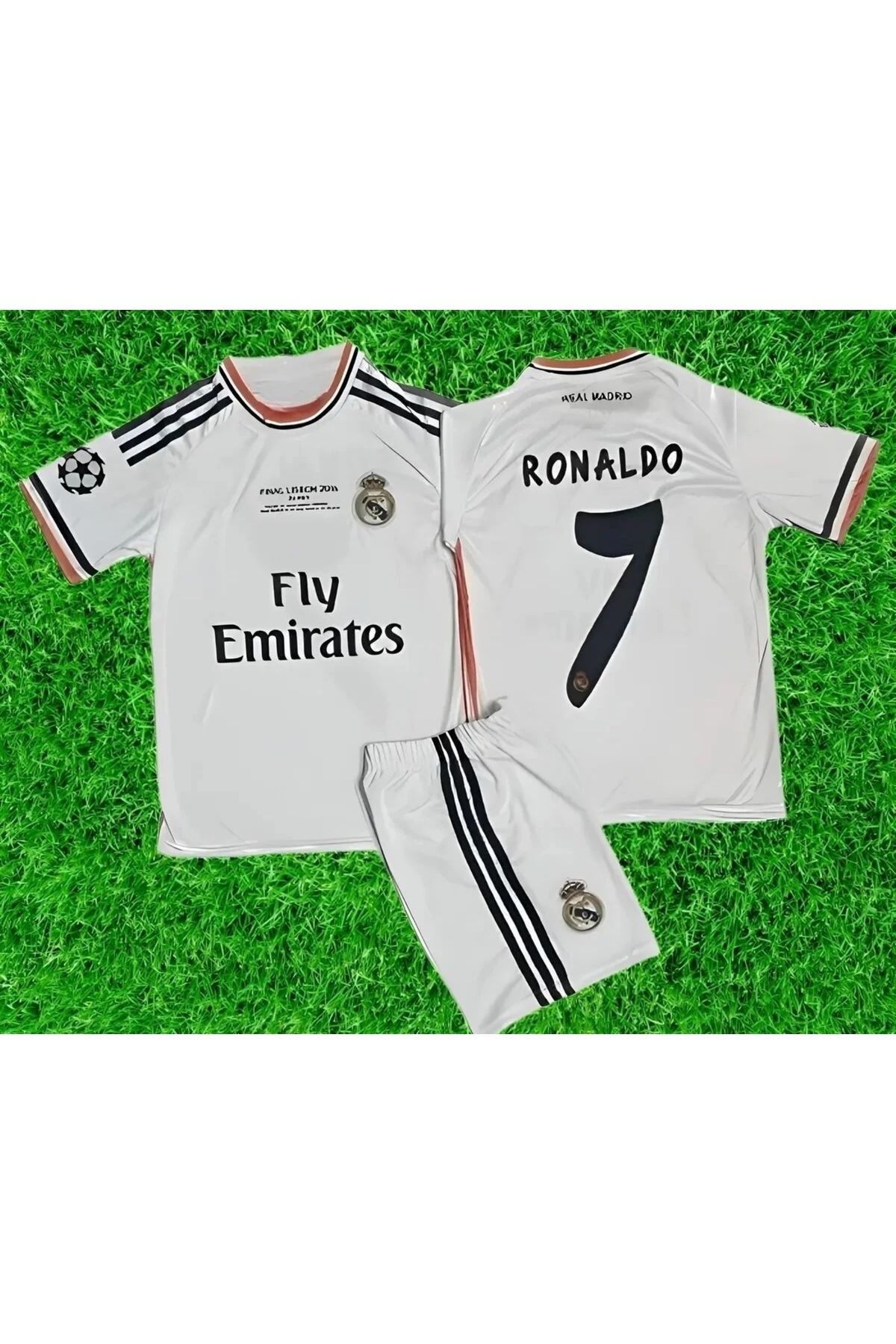 yenteks Real Madrid Ronaldo Final Lisbon 2014 Çoçuk Forması Bileklik Çorap Hediye 4'li Set Tt1