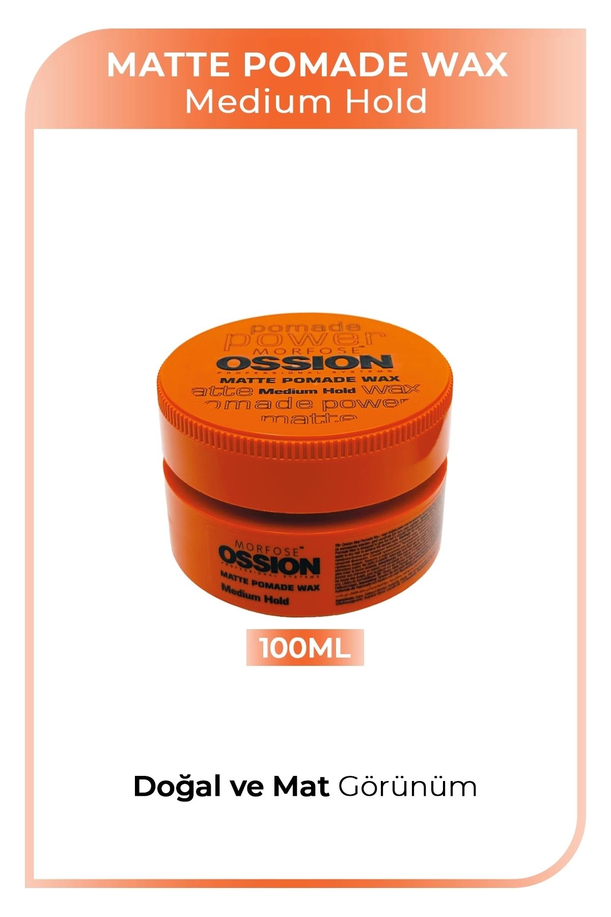 Ossion Morfose Medium Hold Pomade Krem Mat Wax 100 ml
