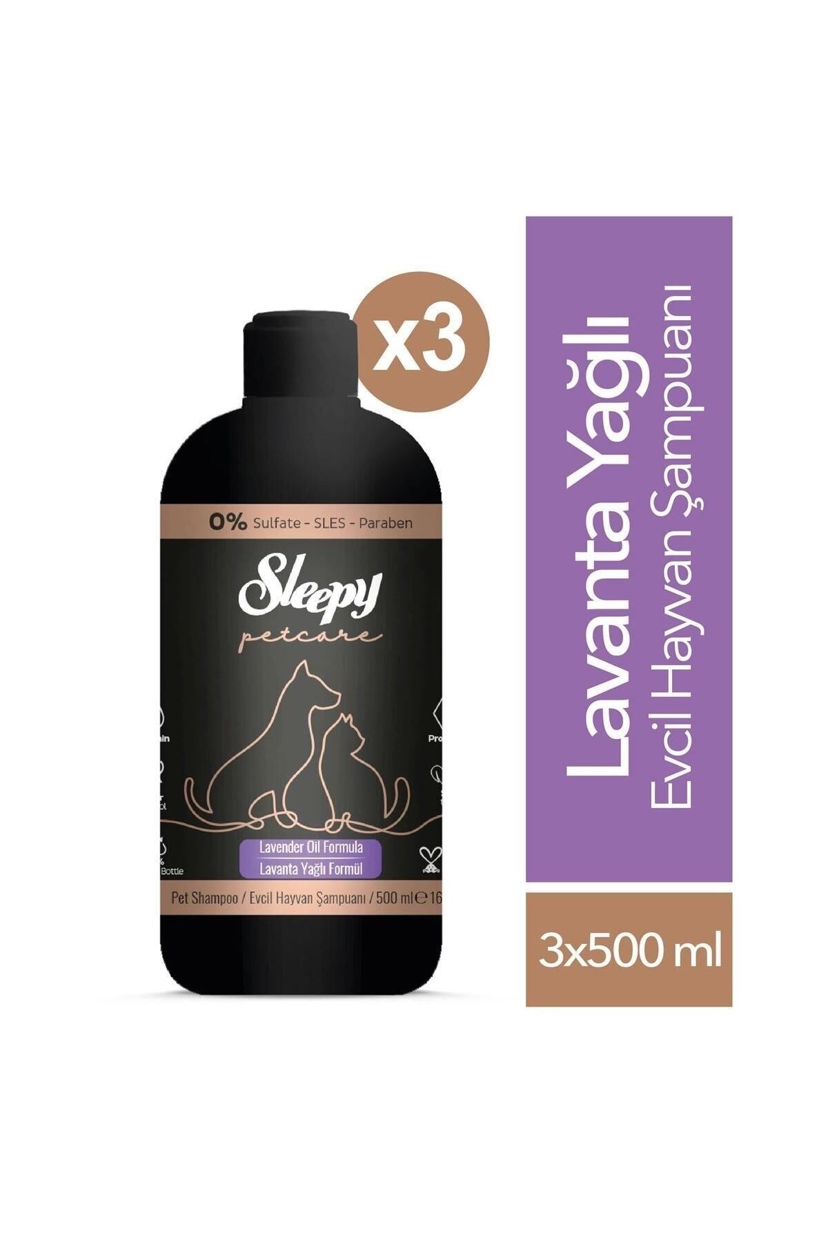 Sleepy Petcare Evcil Hayvan Şampuanı Lavanta Yağlı 500 ml X 3