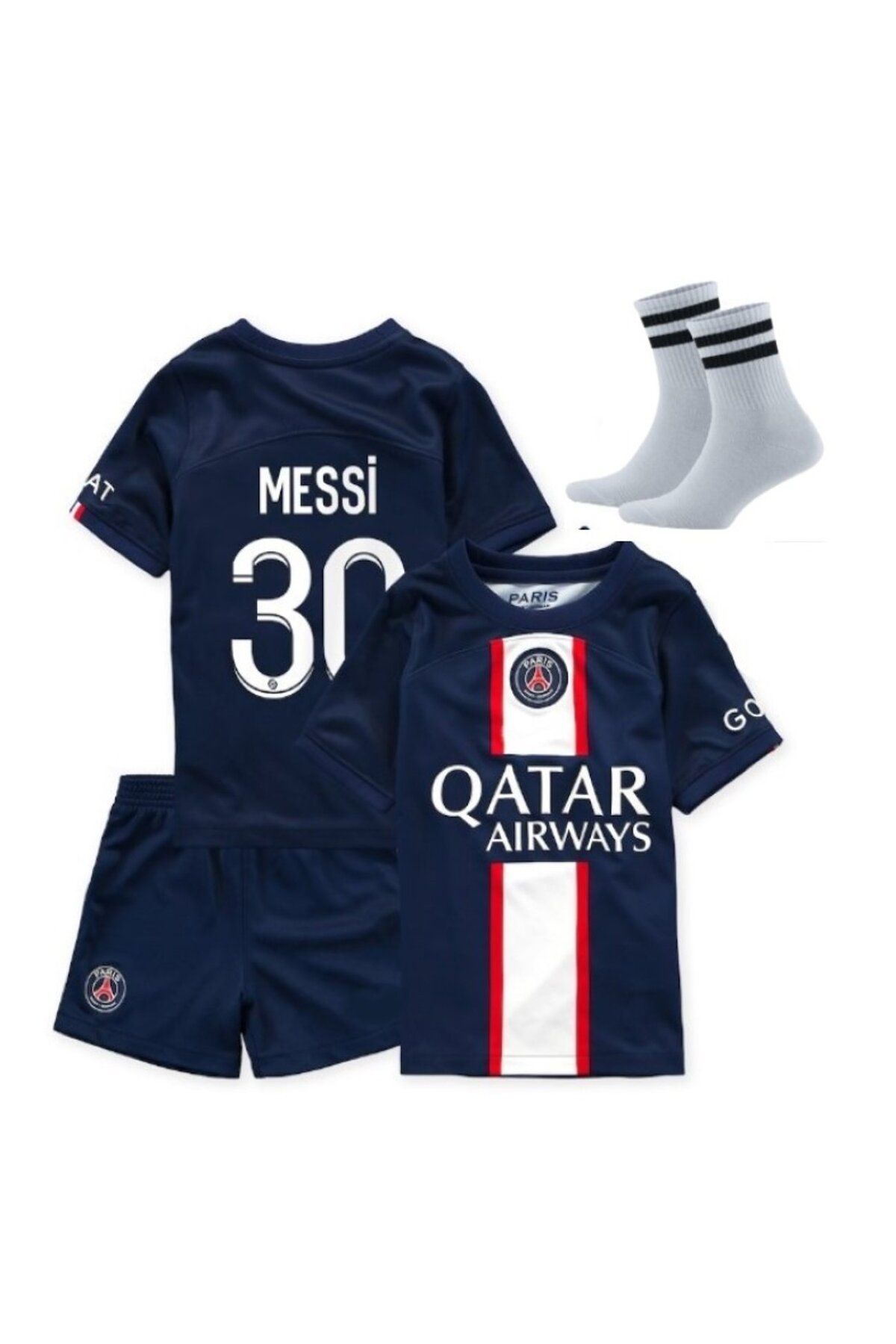 ZİLONG Psg Messi 22-23 Yeni Sezon Iç Saha Lacivert Çocuk Forması 3'lü Set Psg Messi
