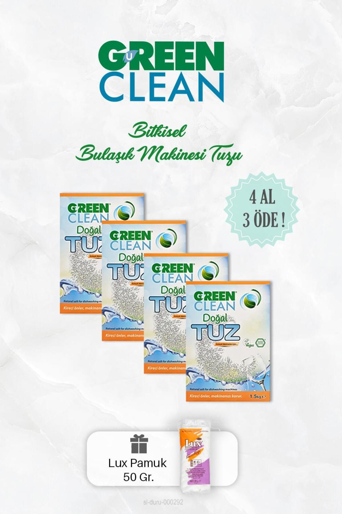 Green Clean 4 AL 3 ÖDE Doğal Bulaşık Makinesi Tuzu 1,5 Kg
