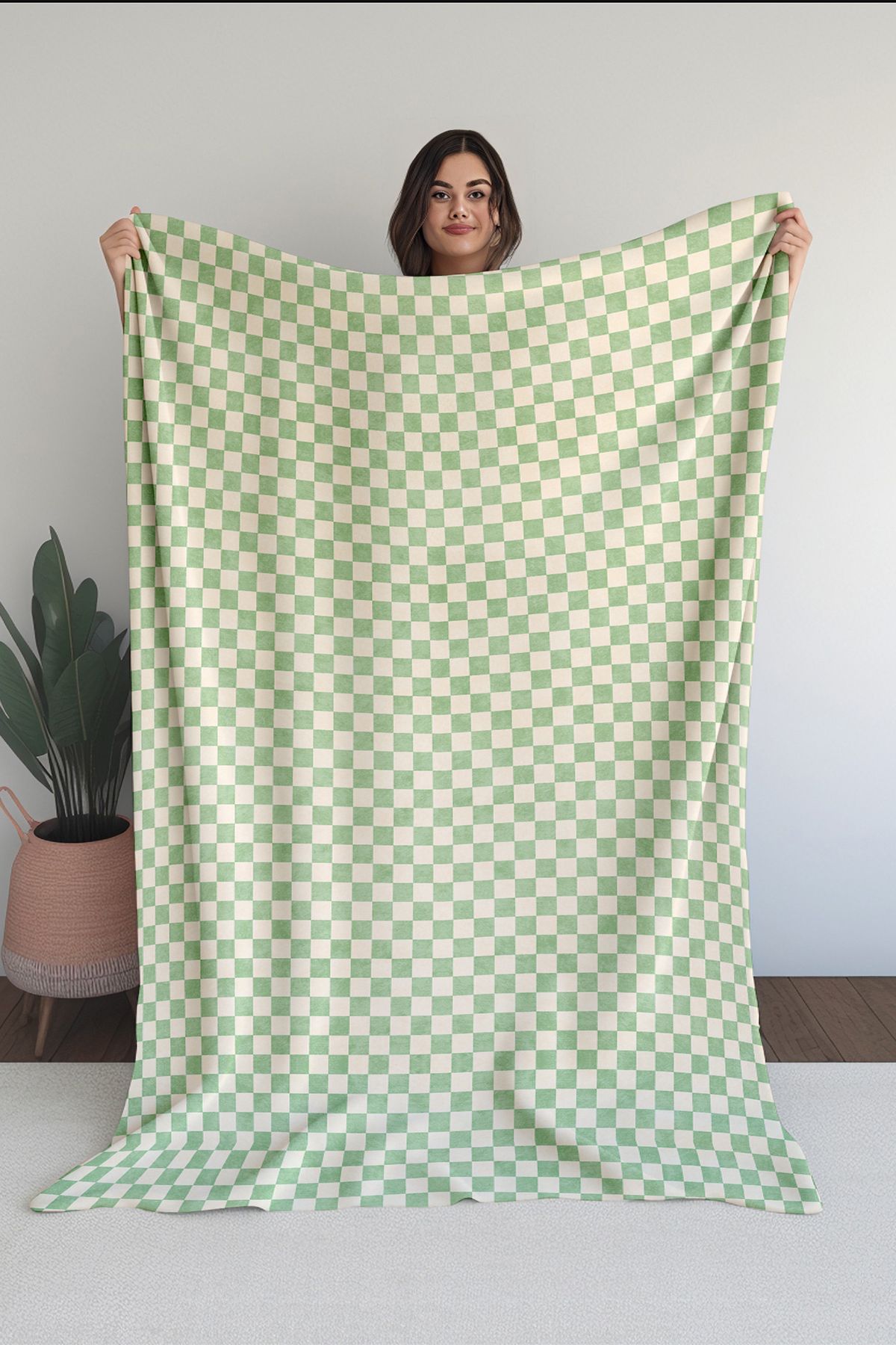 Homefesto Baskılı Polar Yeşil Battaniye Tv Battaniyesi Makinede Yıkanabilir Battaniye Blanket061