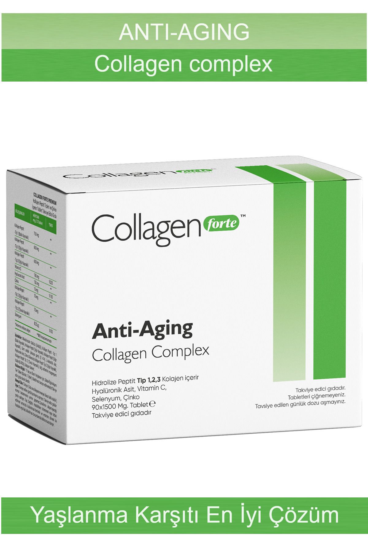 Collagen Forte Platinum Anti-Aging Kolajen Complex & Multivitamin 1500 mg x 90 Tablet