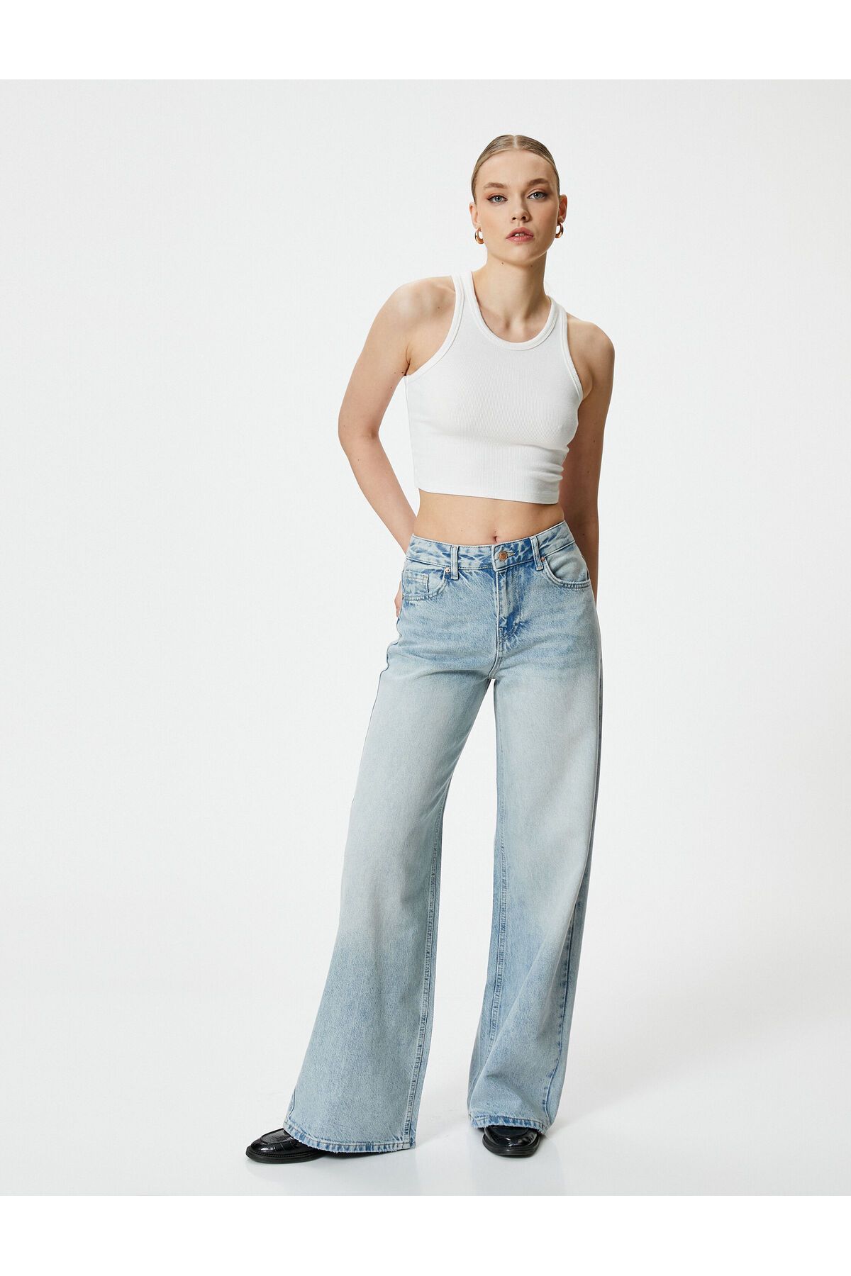 Koton Yüksek Bel Loose Fit Kot Pantolon Tencel™ Kumaş Karışımlı - Loose Fit Jean