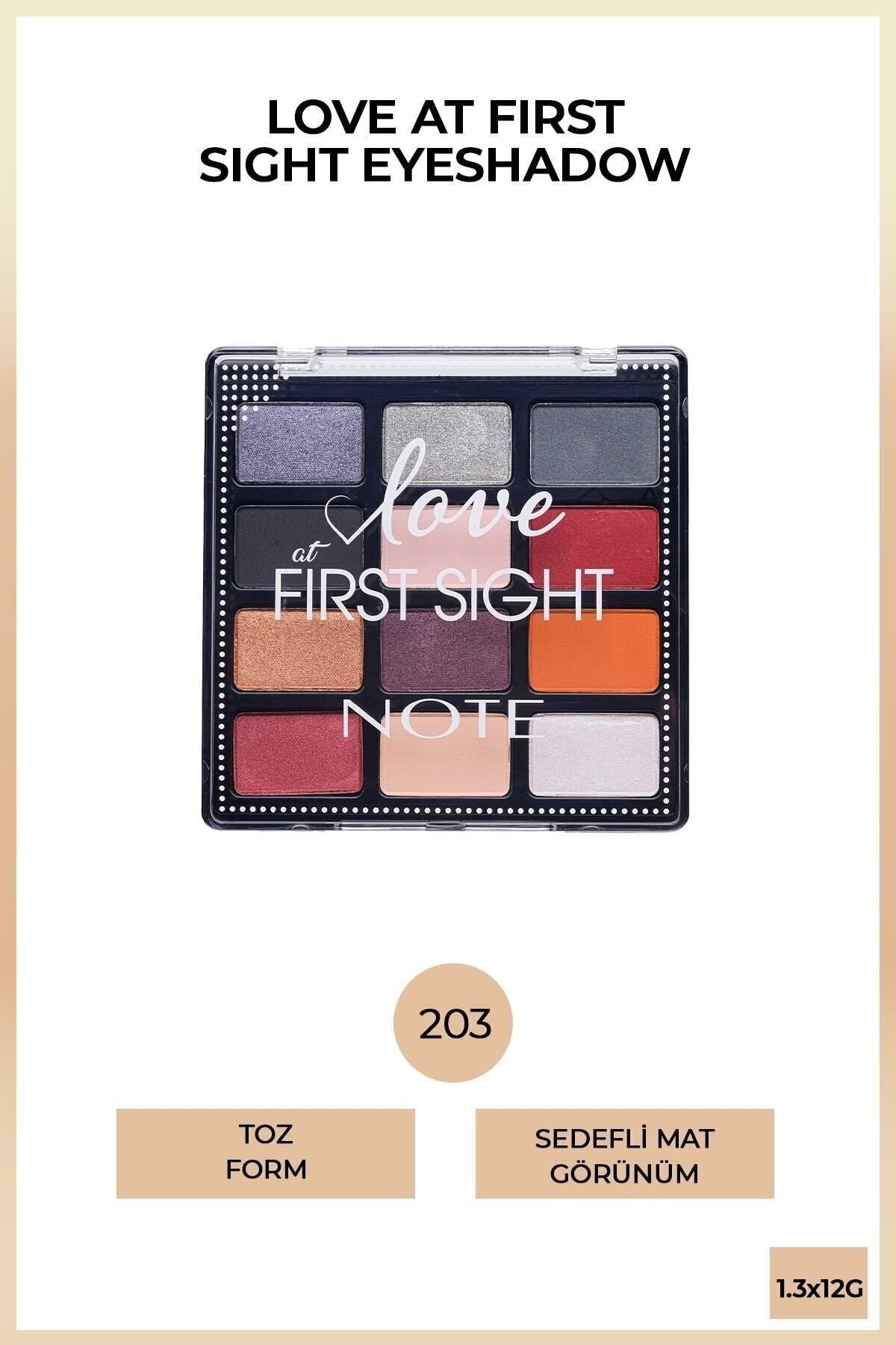 Note Cosmetics LOVE AT FİRST SİGHT LONG-LASTİNG EYESHADOW PALETTE NO: -203