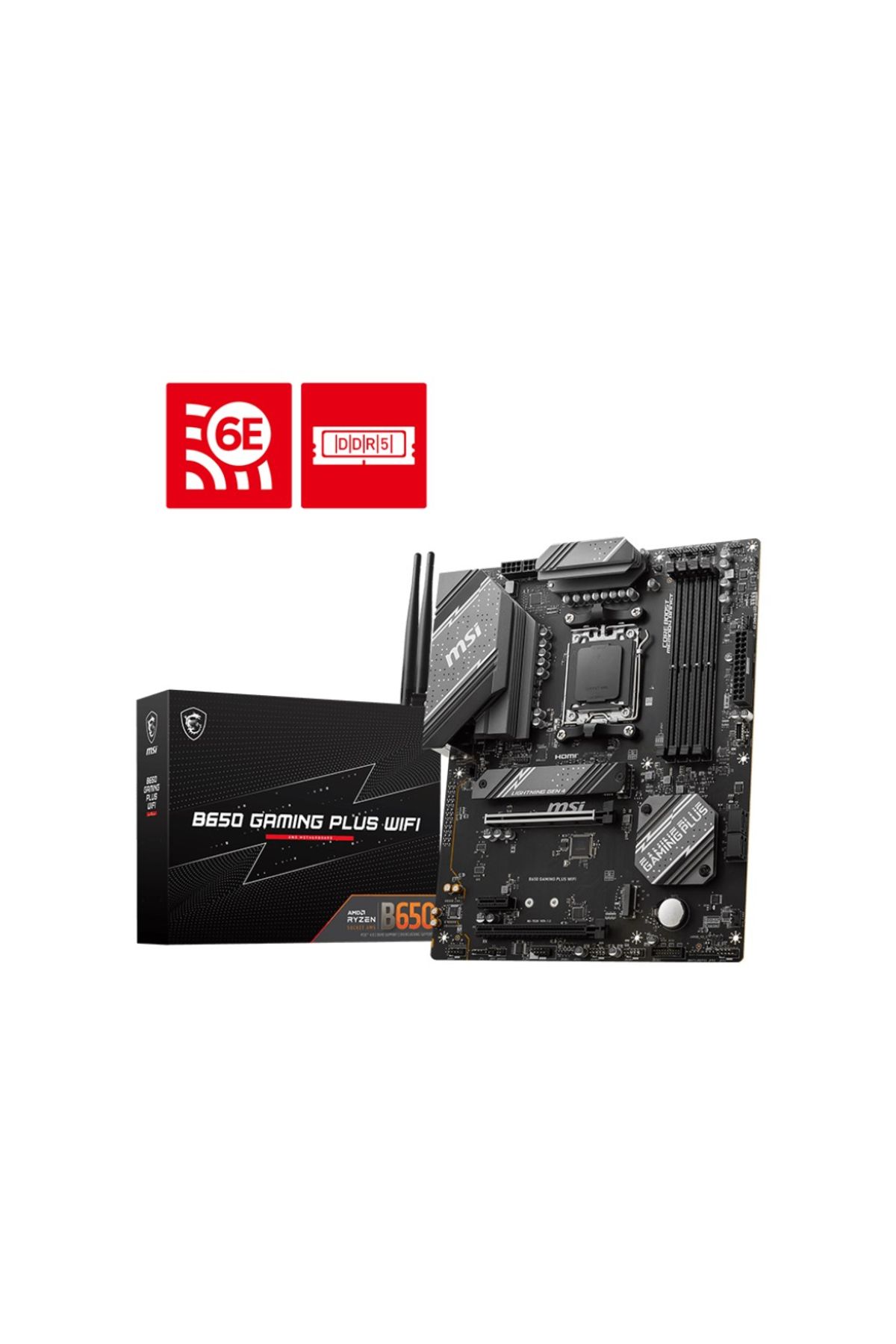 MSI B650 Gamıng Plus Wıfı Amd B650 Am5 Soket Ddr5 6000(OC)mhz Atx Gaming (OYUNCU) Anakart