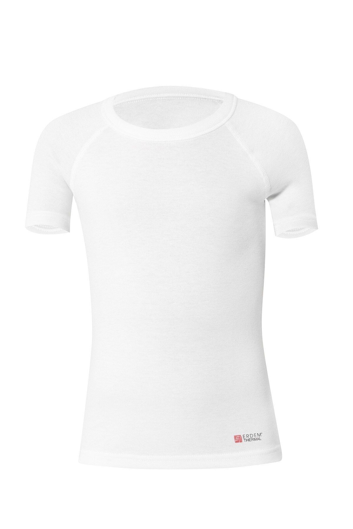 ERDEM İÇ GİYİM Erdem Beyaz Termal Çocuk Unisex T-shirt 3421