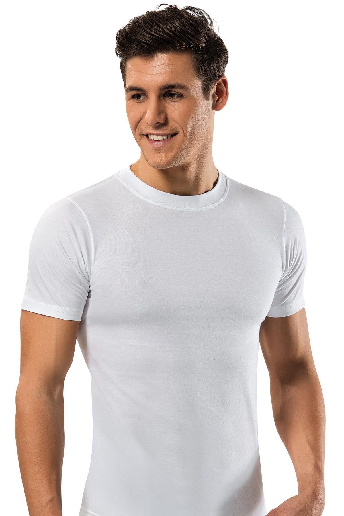 ERDEM İÇ GİYİM Erdem Beyaz Penye Amerikan Yaka T-shirt 1165