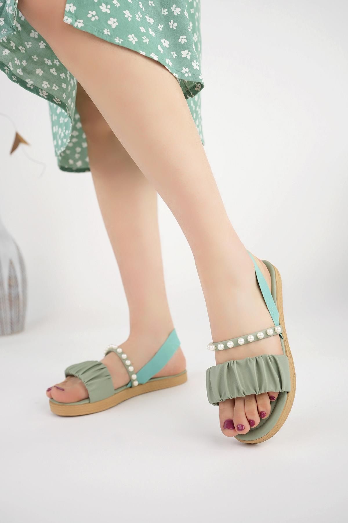 Moda Frato Modafrato İNCİLA Kadın Sandalet Hafif Yazlık Ayakkabı Rahat Taban