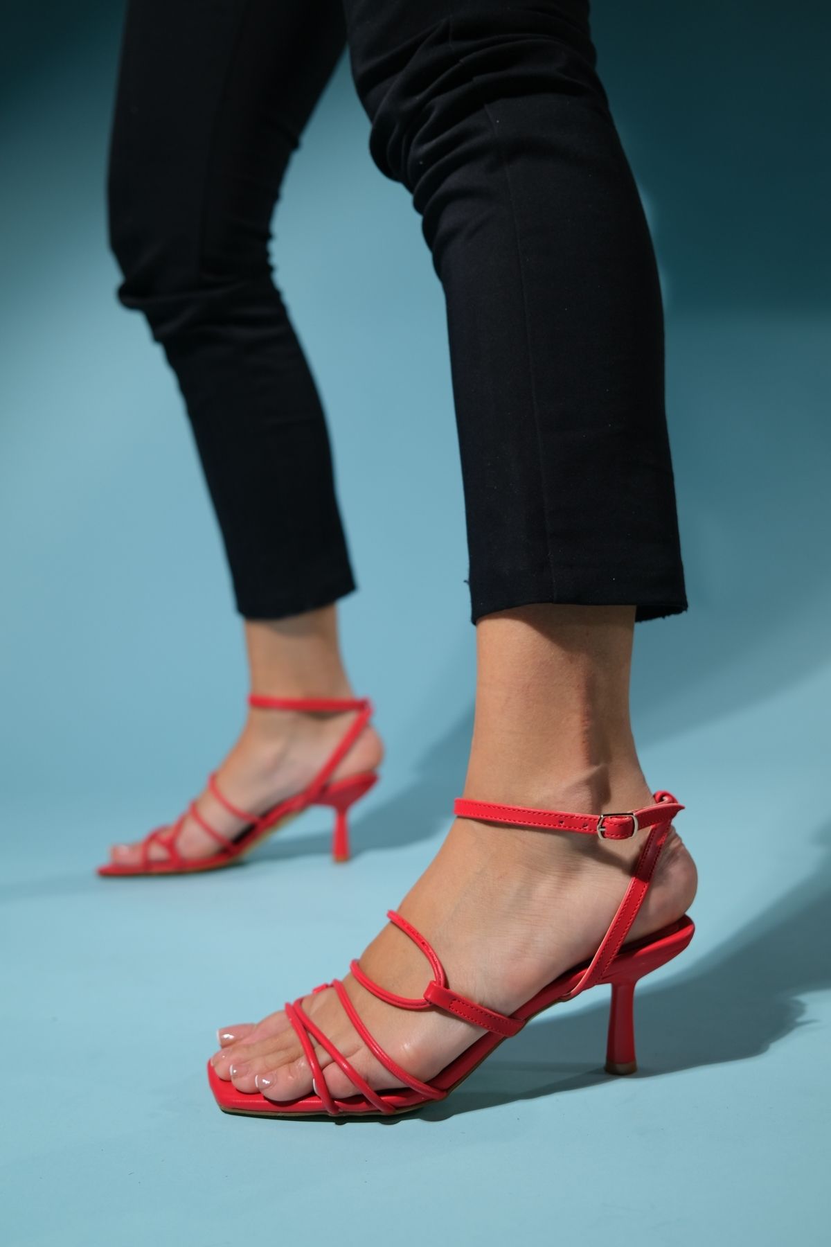 luvishoes STAY Kırmızı Kadın Topuklu Sandalet