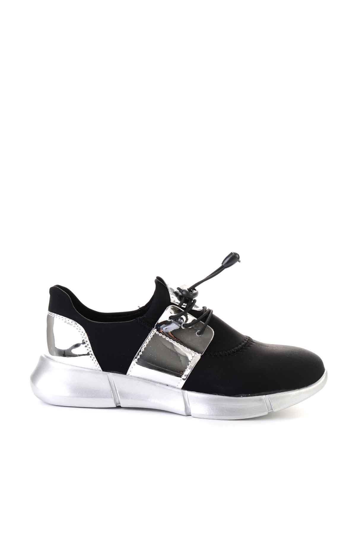 Bambi Siyah/gümüş Kadın Sneaker K01512061017