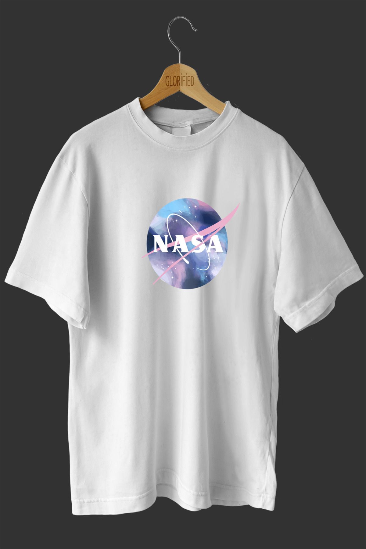 NOVVO Nasa Tasarım Baskılı Oversize T-shirt ( Tişört ) %100 Cotton