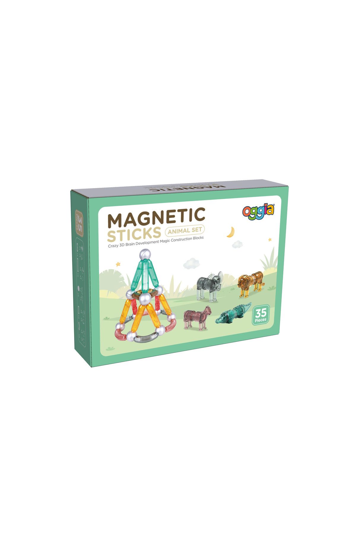 OGGİA Magnetic Sticks 35 Parça Premium Manyetik Oyuncak Seti
