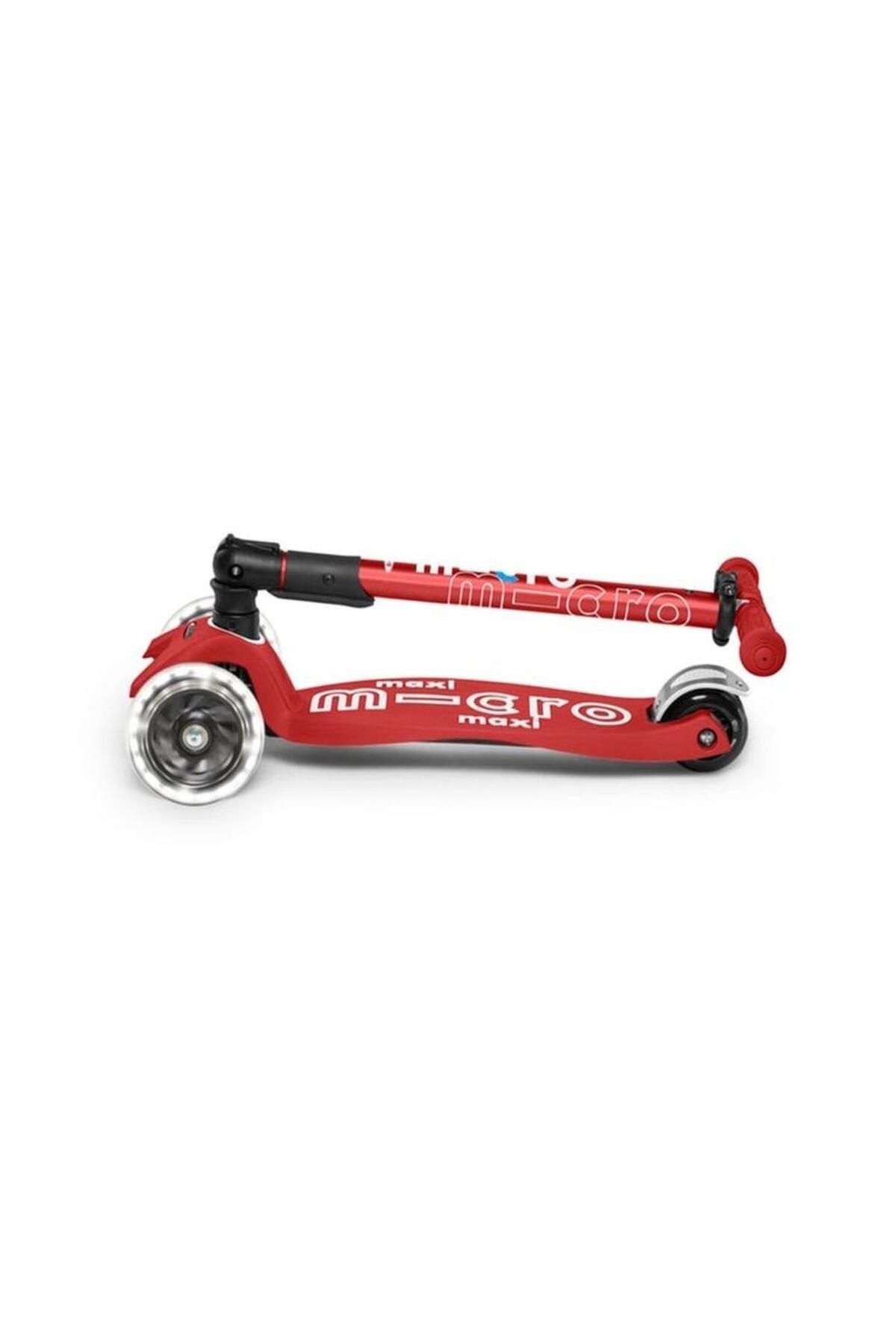 Micro Maxi Micro DELUXE FOLDABLE RED (LED) Scooter MCR.MMD098 Tek Renk-STD