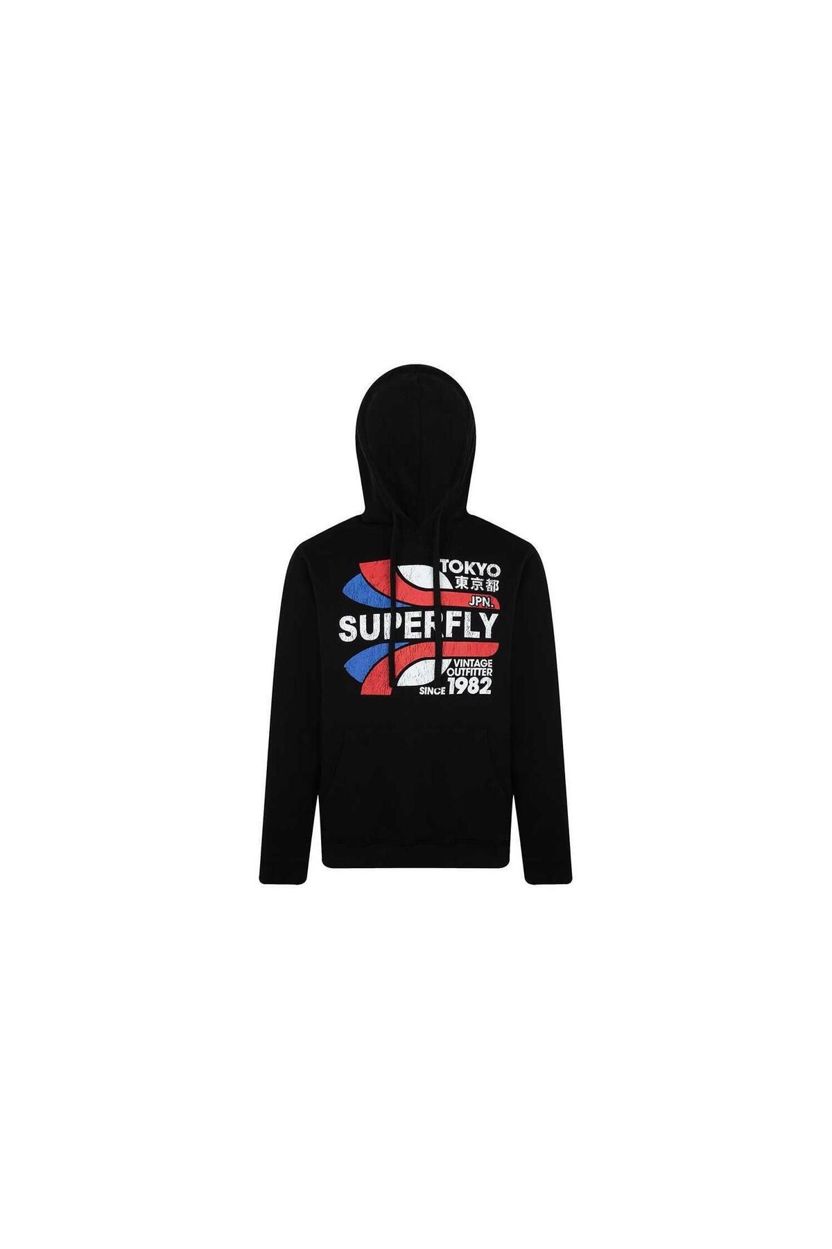 Superfly Tokyo Kapüşonlu Erkek Sweatshirt SPF101232317202 Siyah-L