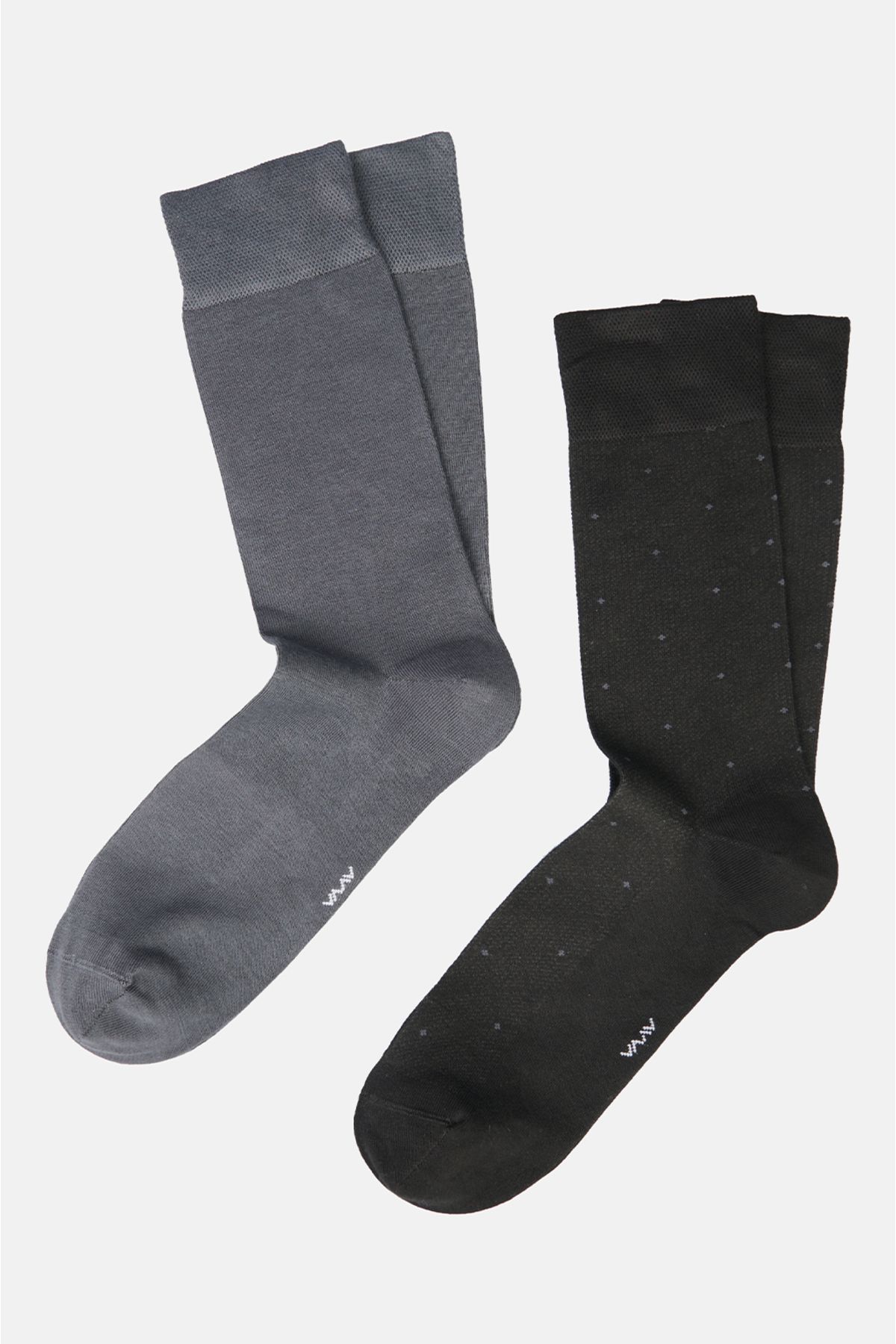 Avva Erkek Siyah Desenli 2'li Soket Çorap A12y8525