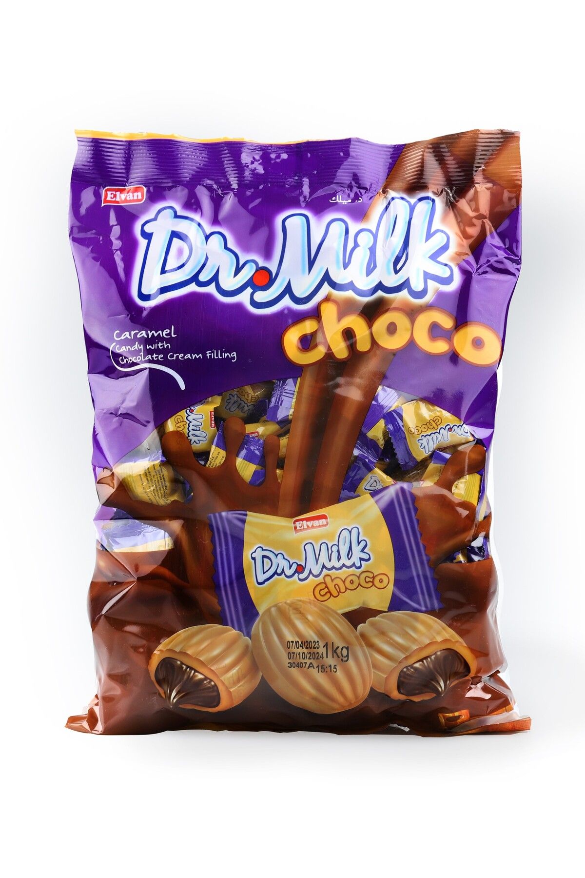 Elvan Dr. Milk Choco Karamelli Şeker 1000 Gr. (1 Poşet)