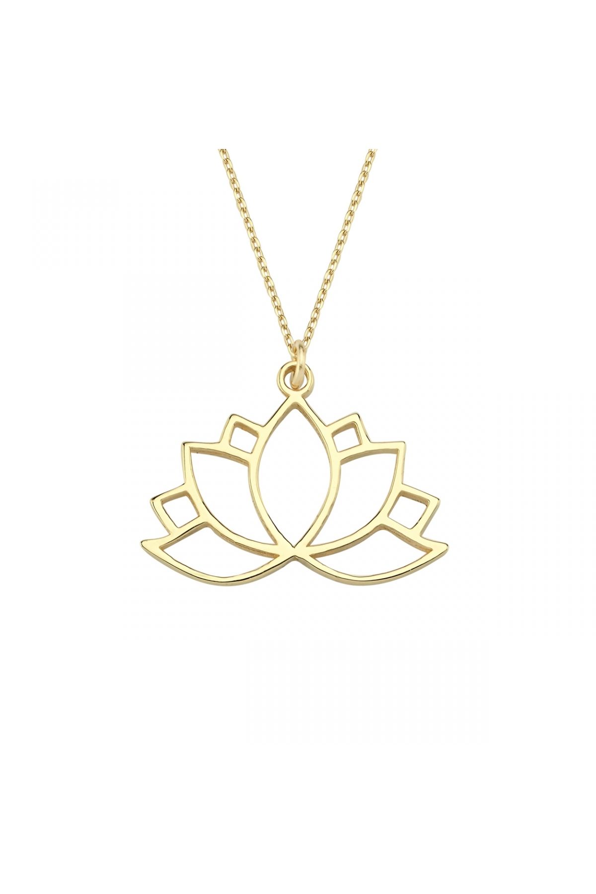 Altın Sepeti Altın Zarif Lotus Çiçeği Kolye