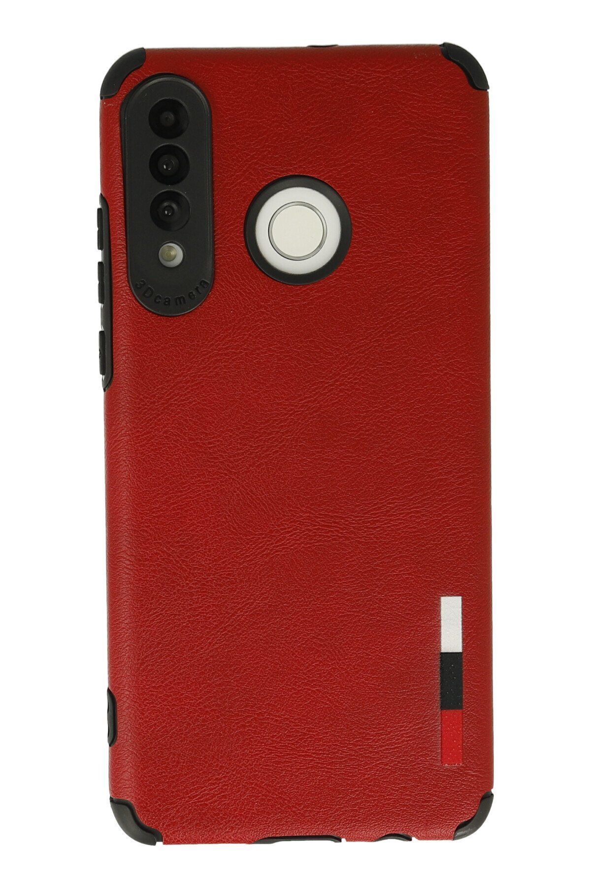 AQUA AKSESUAR Huawei P30 Lite Uyumlu Deri Tasarımlı 3D Kamera Korumalı  Pastel Renkli Silikon Kılıf