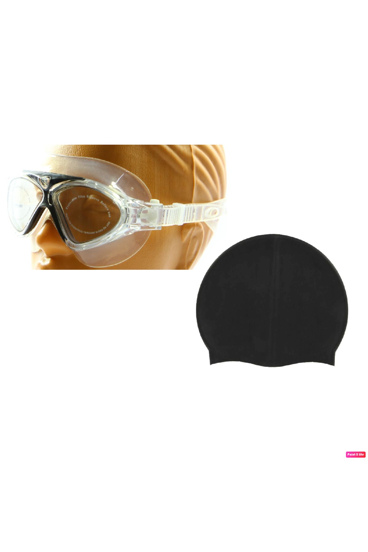 Avessa Povit 8170 Unisex Yetişkin Yüzücü Deniz Gözlüğü Buğu Yapmaz Havuz Gözlüğü Siyah + Silikon Bone
