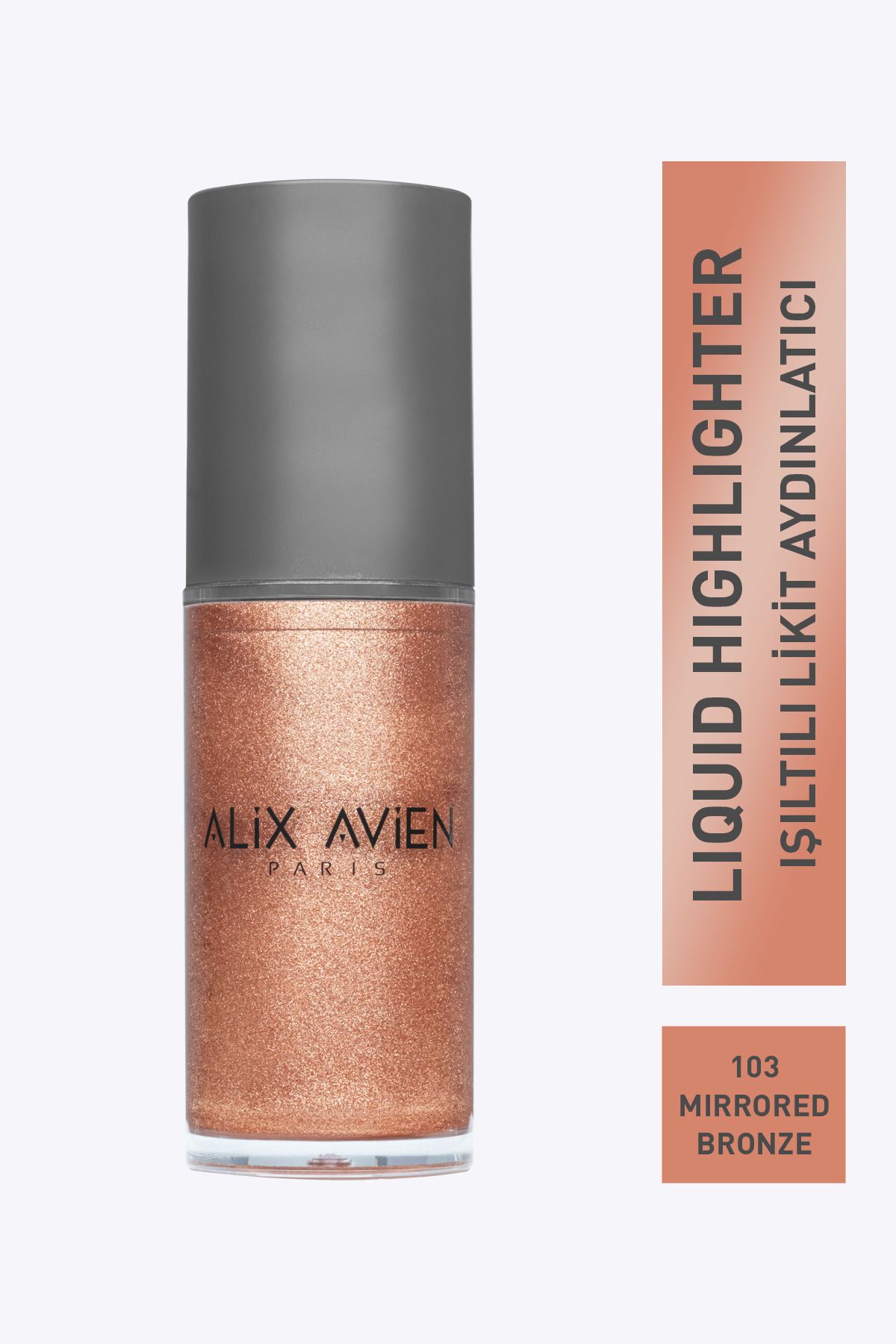 Alix Avien Kahverengi Işıltılı Likit Aydınlatıcı - Liquid Highlighter - 103 Yüz & Vücut için - 45 ml