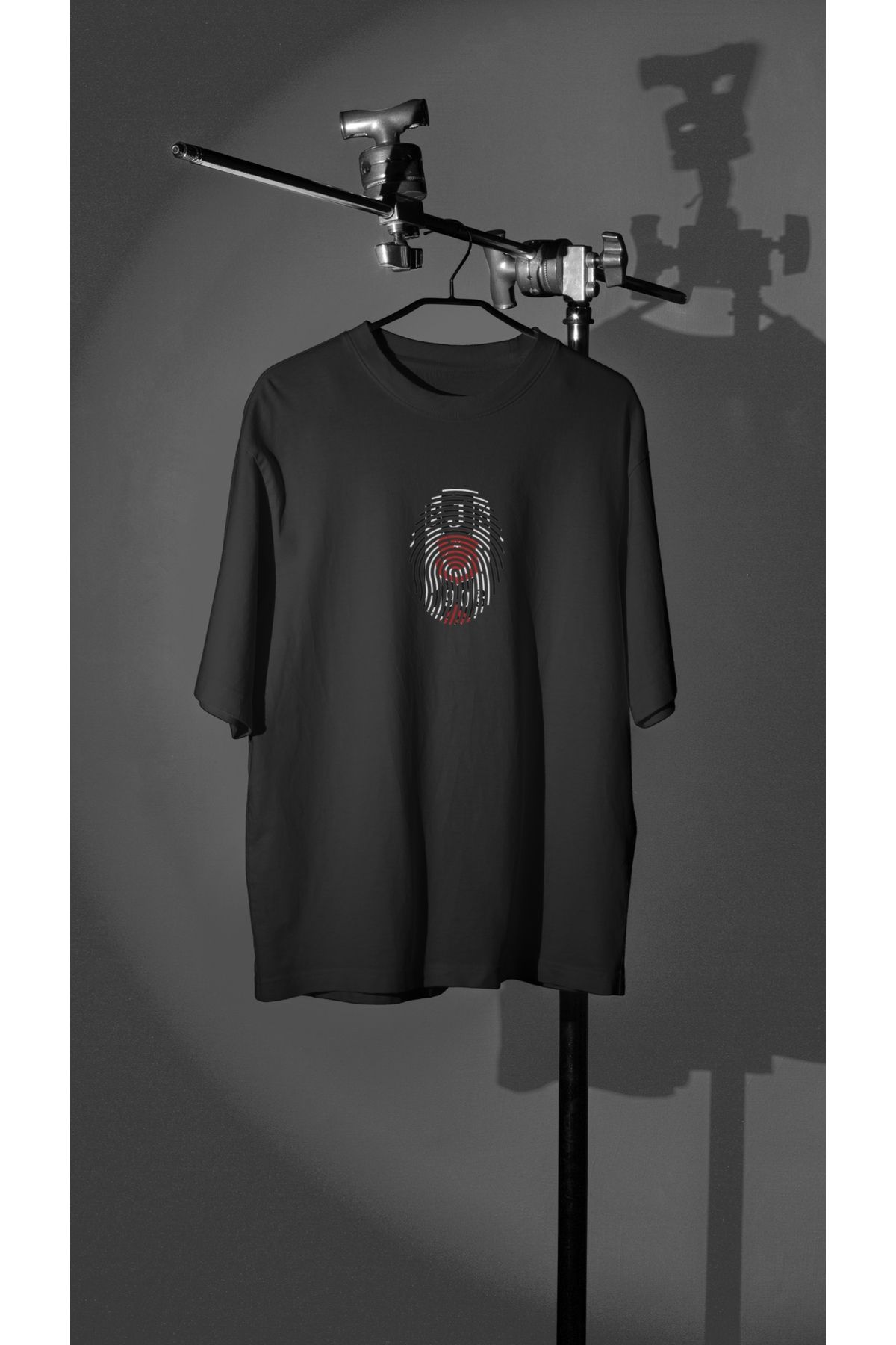 SASHİONTR Oversize Bêşiktâş parmak izi Baskılı  T-shirt