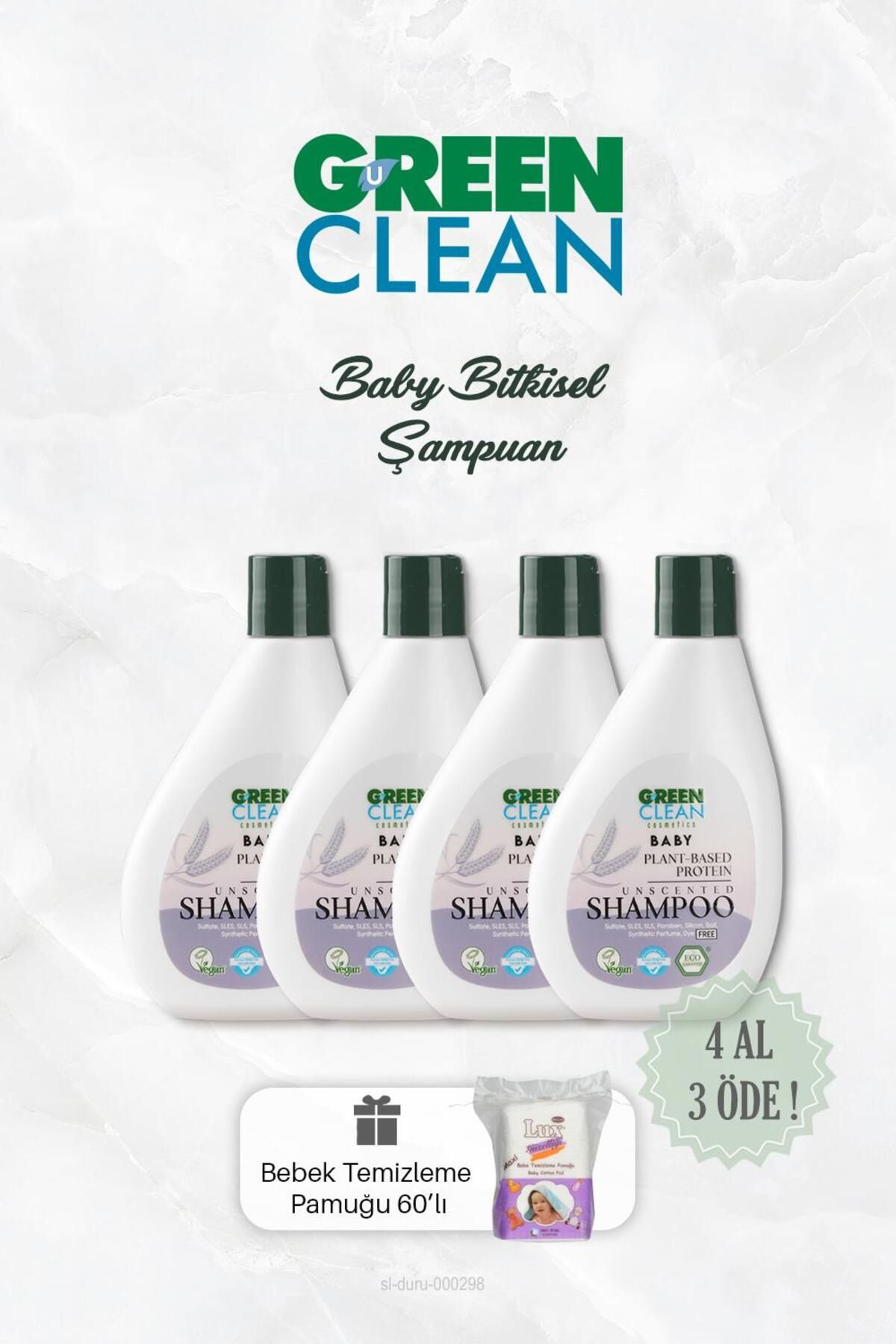 Green Clean 4 AL 3 ÖDE Bitkisel Bebek Şampuanı 275 ml