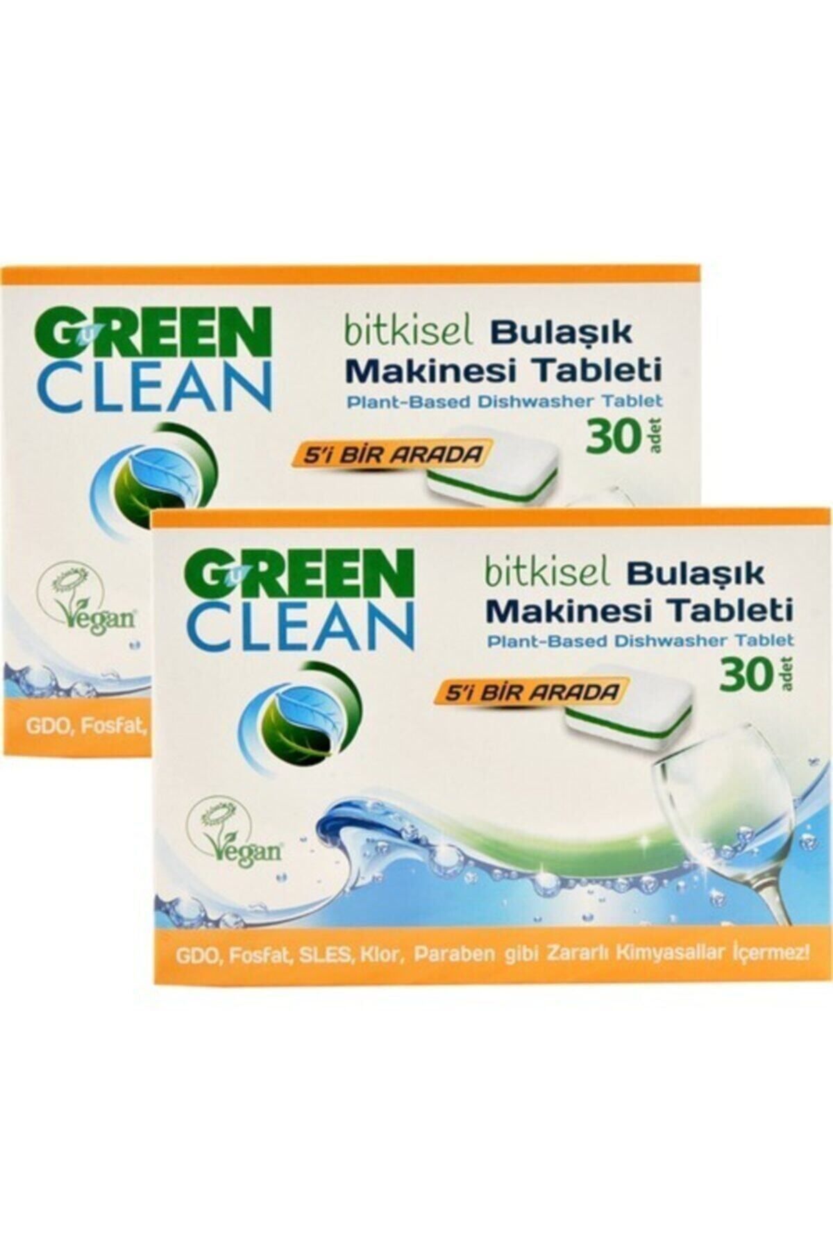 Green Clean Bitkisel Bulaşık Makinesi Tableti 30 Adet X 2 Adet