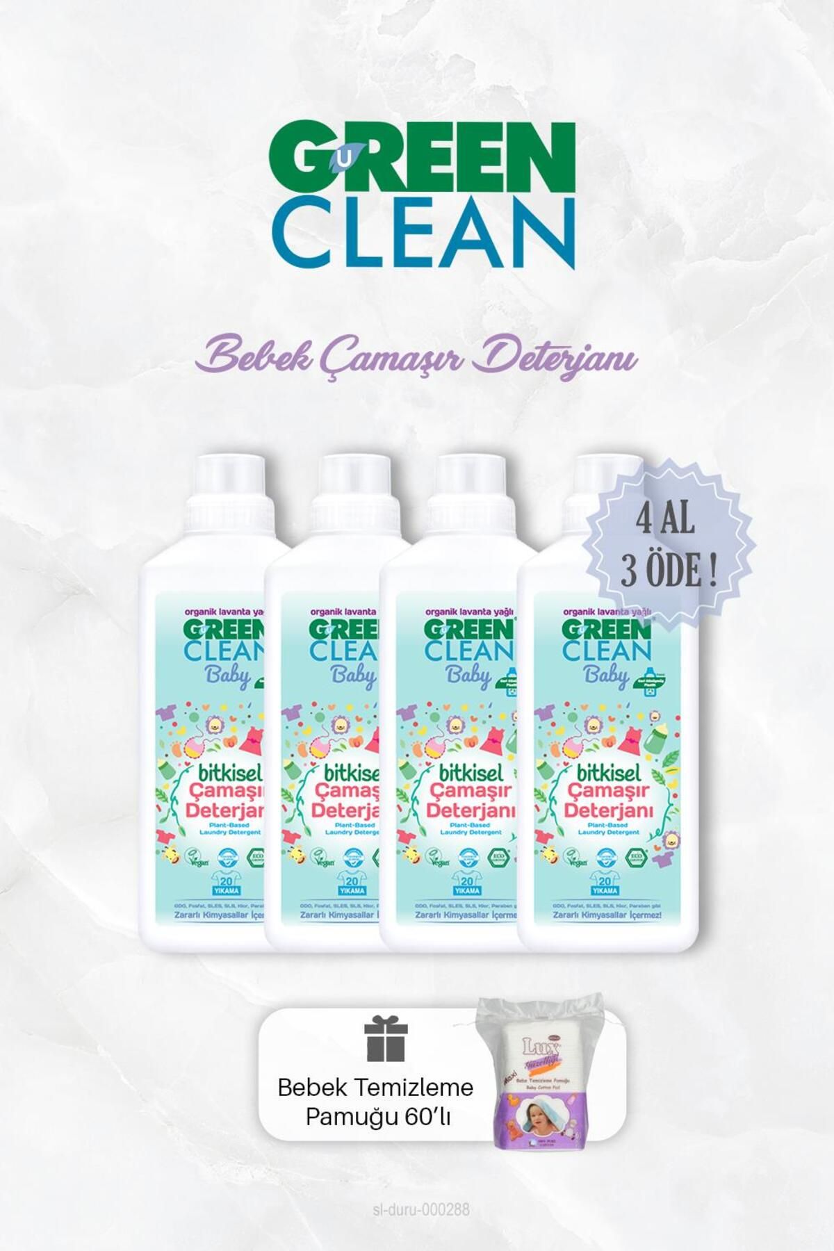 Green Clean 4 Al 3 Öde Bitkisel Bebek Çamaşır Deterjanı 1000 ml