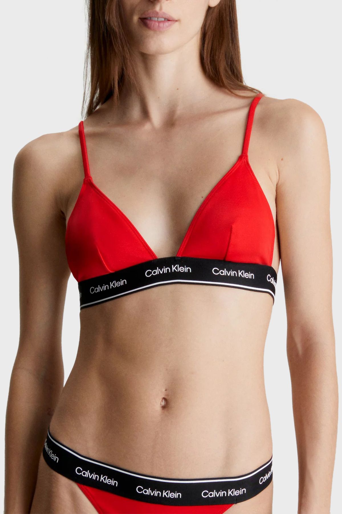 Calvin Klein Logolu Ayarlanabilir Omuz Askılı Üçgen Bikini Üstü KW0KW02424XNE  BİKİNİ ÜSTÜ KW0K
