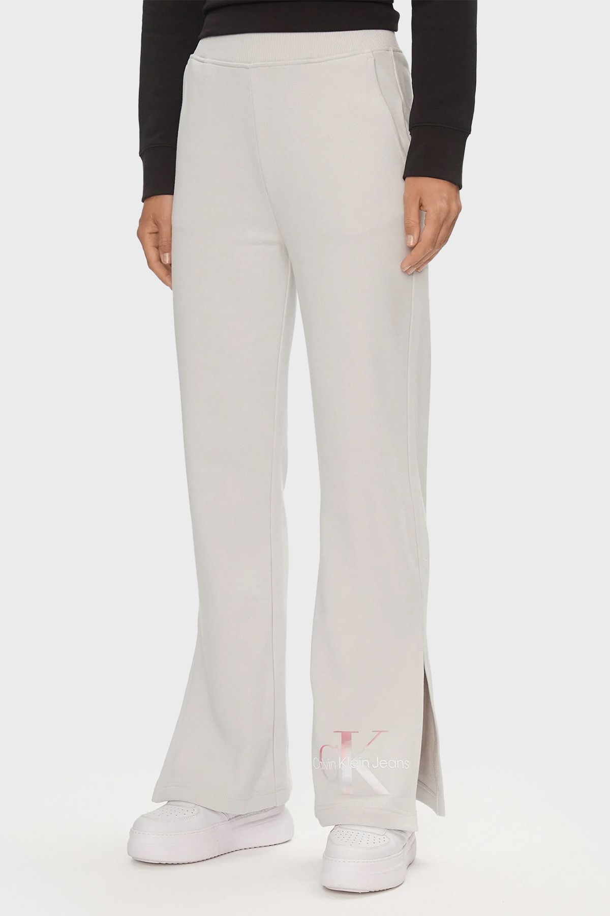 Calvin Klein Elastik Bel Bantlı Pamuklu Yırtmaçlı Regular Fit Pantolon J20J223422PC8  PANTOLON
