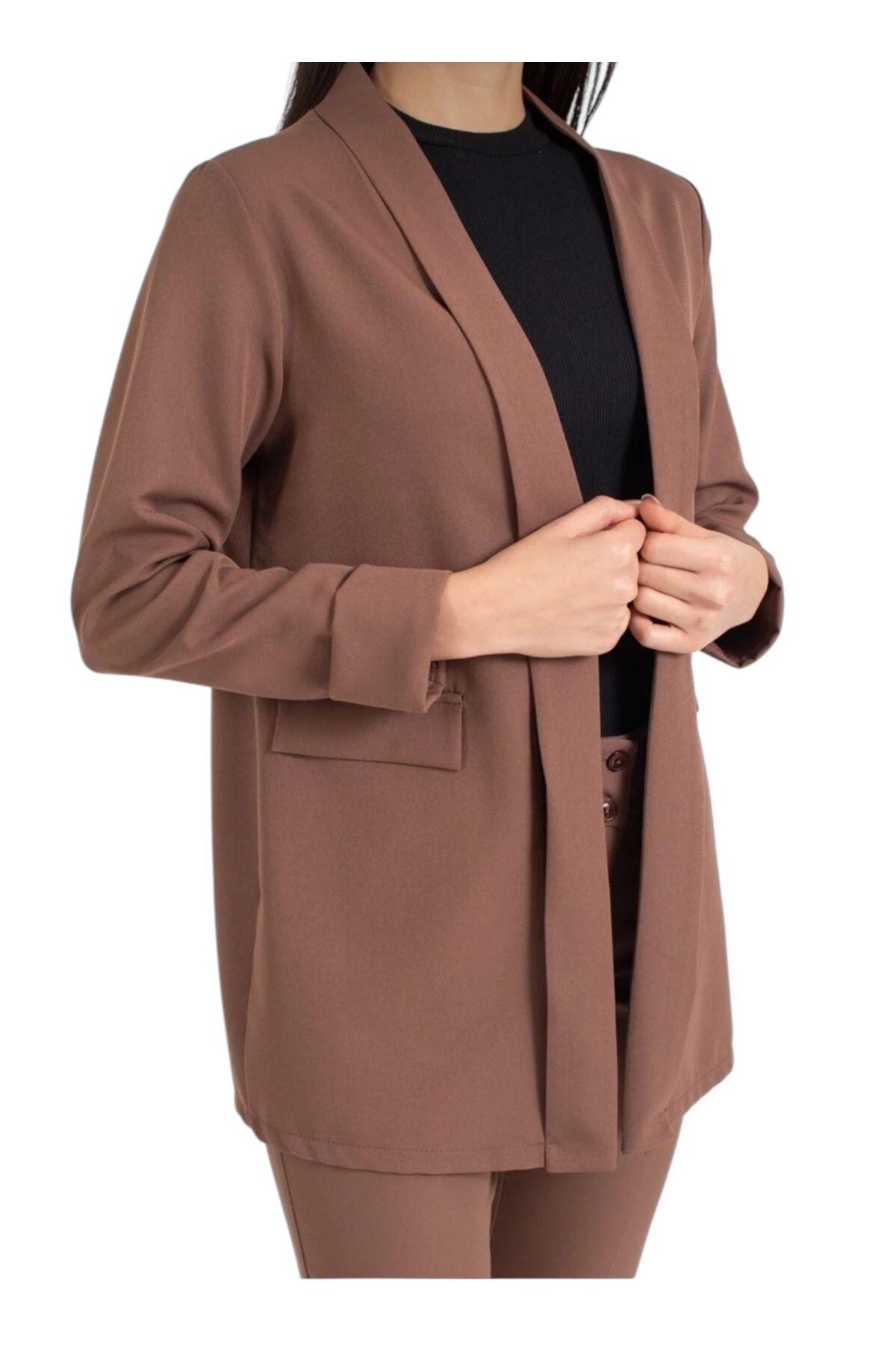 Heyya Kadın Giy Çık Kahverengi Ceket